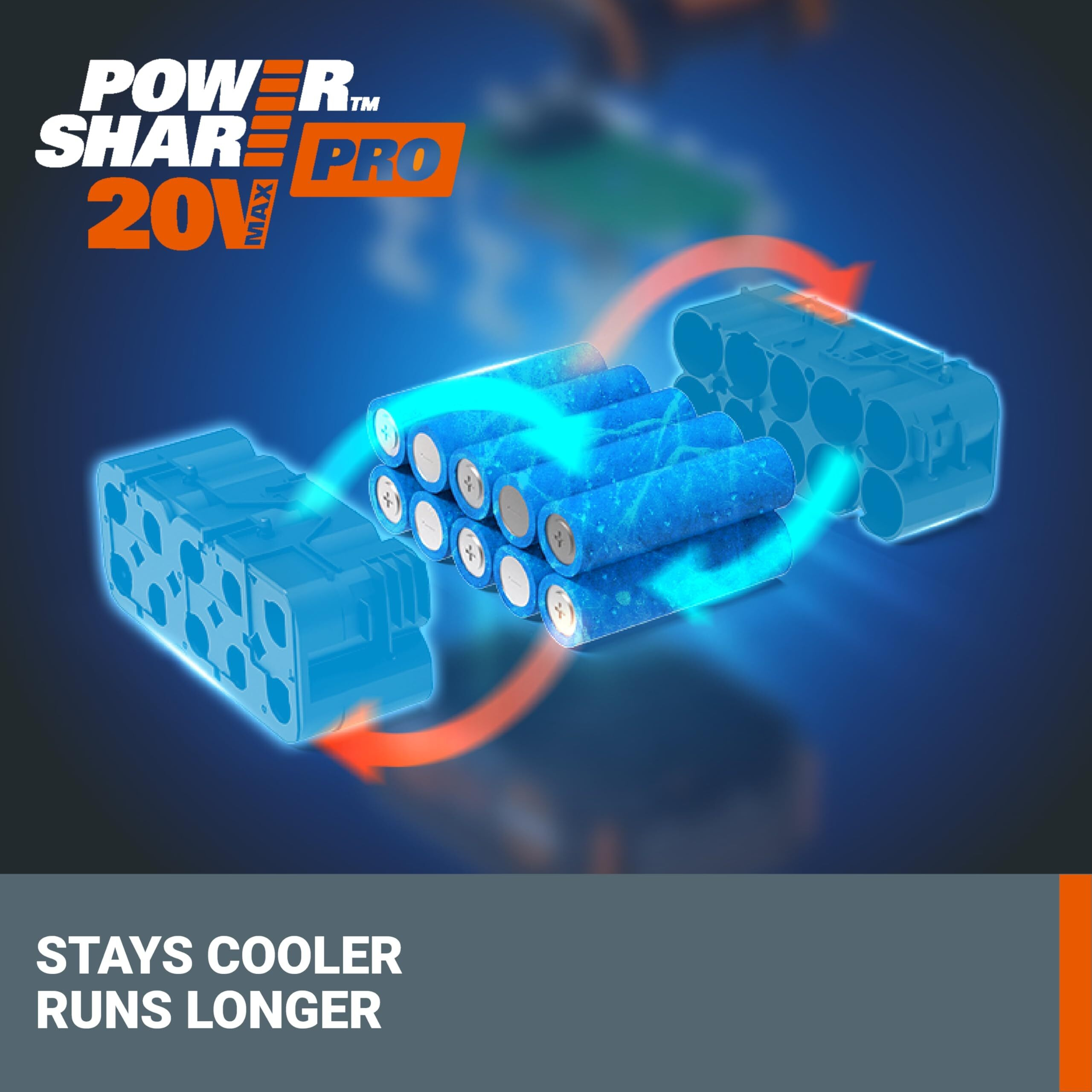 Worx Battery 20V 4.0Ah Power Share Pro  Wa3674