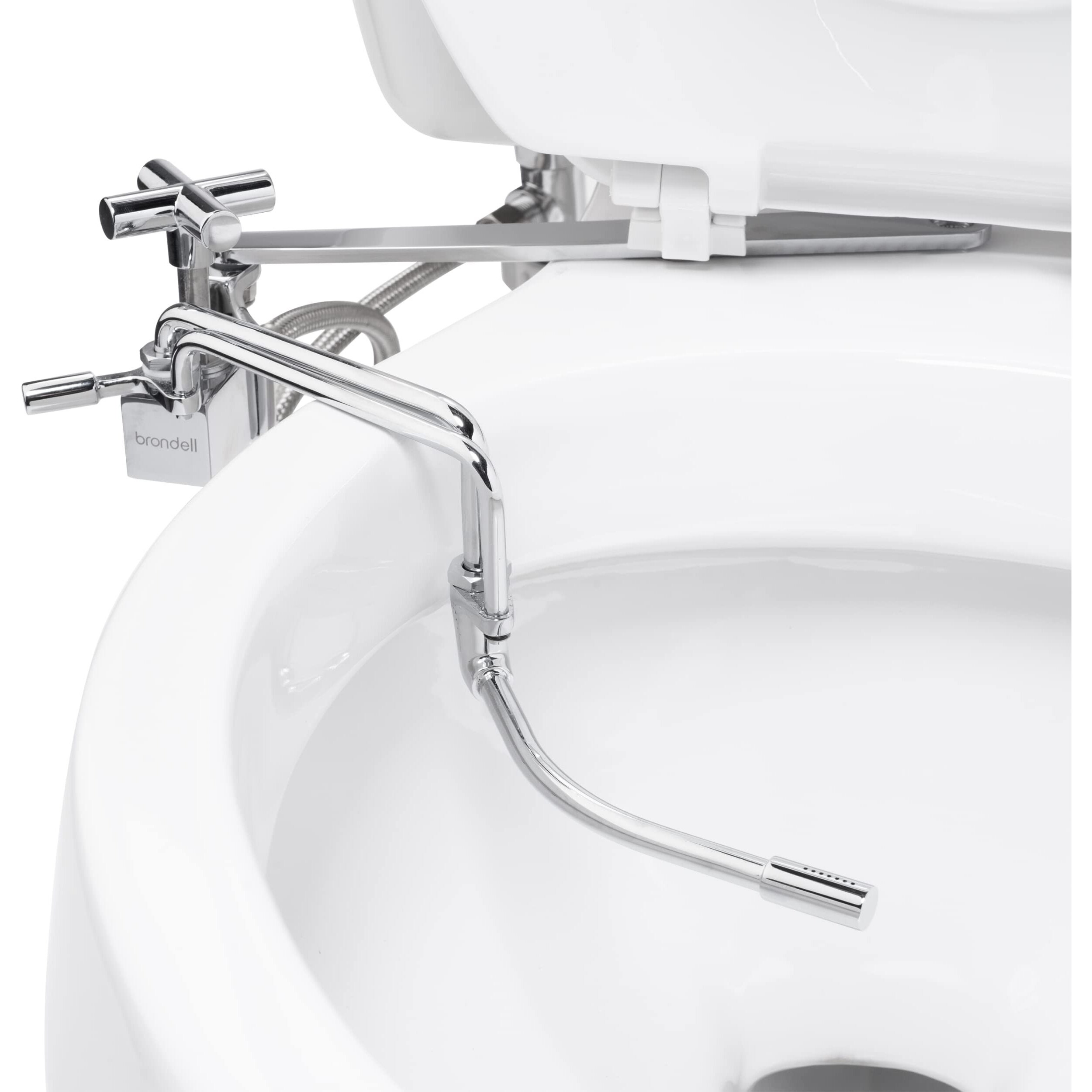 Brondell Smb-15 Side Mounted Manual Bidet Attachment For Toilet Seats With Adjustable Sprayer And Water Pressure  Thin Profile  Chrome