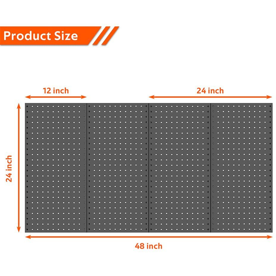 Ultrawall 4 Pcs Metal Pegboard Wall Panels  Peg Boards For Garage Tool Storage