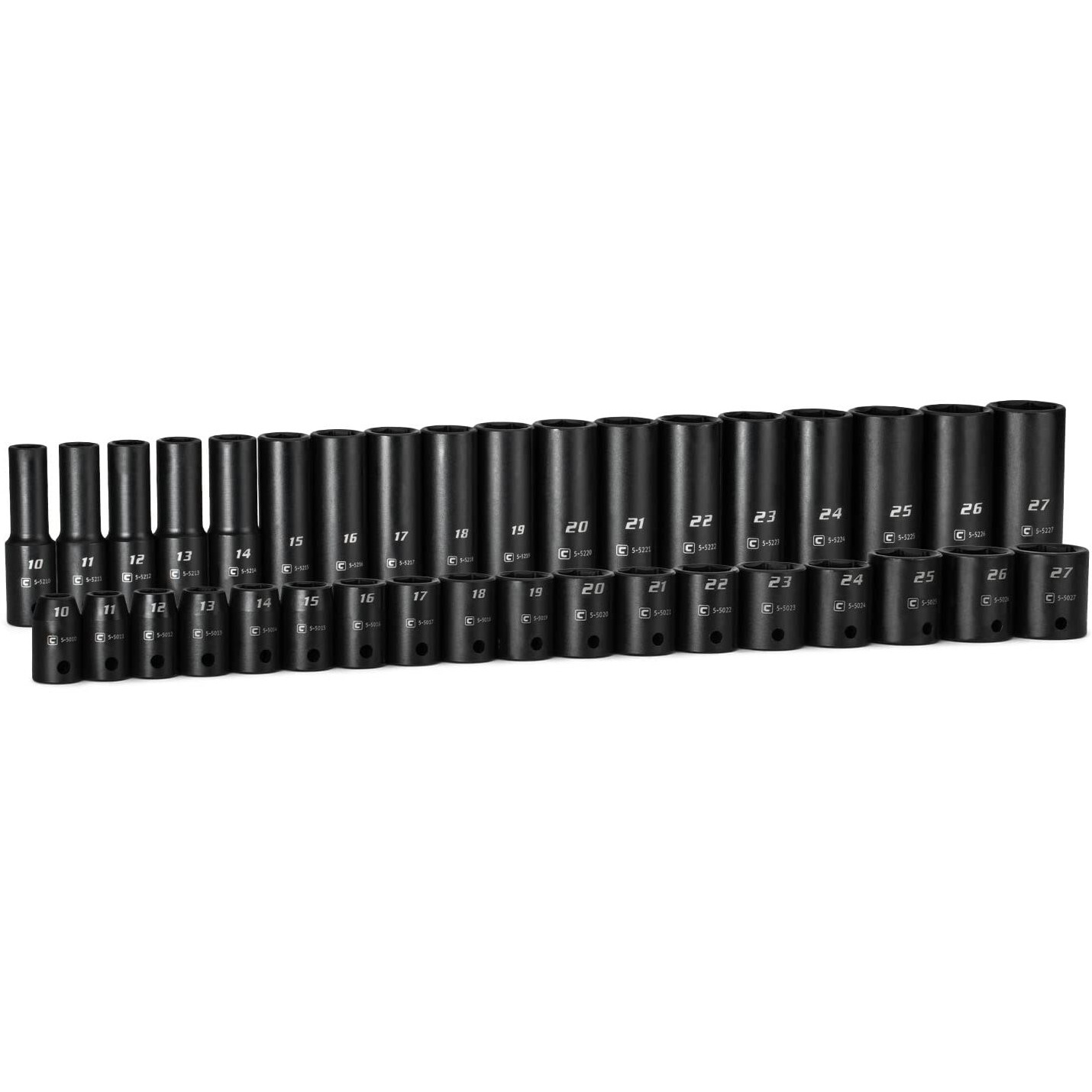 Capri Tools 1/2 In. Drive Shallow And Deep Impact Socket Set  Metric  10 To 27 Mm  36-Piece