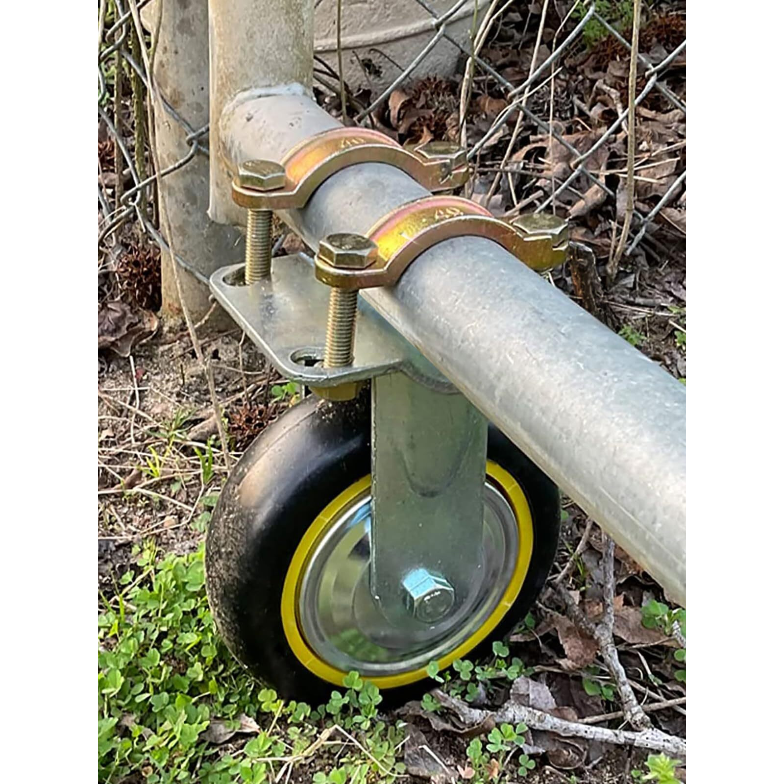 Gate Wheels For Metal Tube Gate - 6"" Farm Gate Wheel For Metal Swing Gate Fence Support - 1 Pack