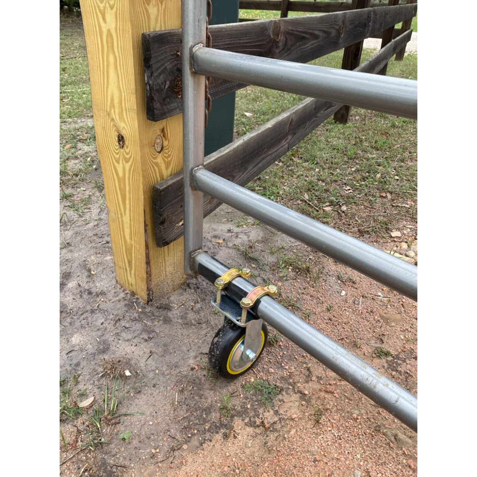 Gate Wheels For Metal Tube Gate - 6"" Farm Gate Wheel For Metal Swing Gate Fence Support - 1 Pack