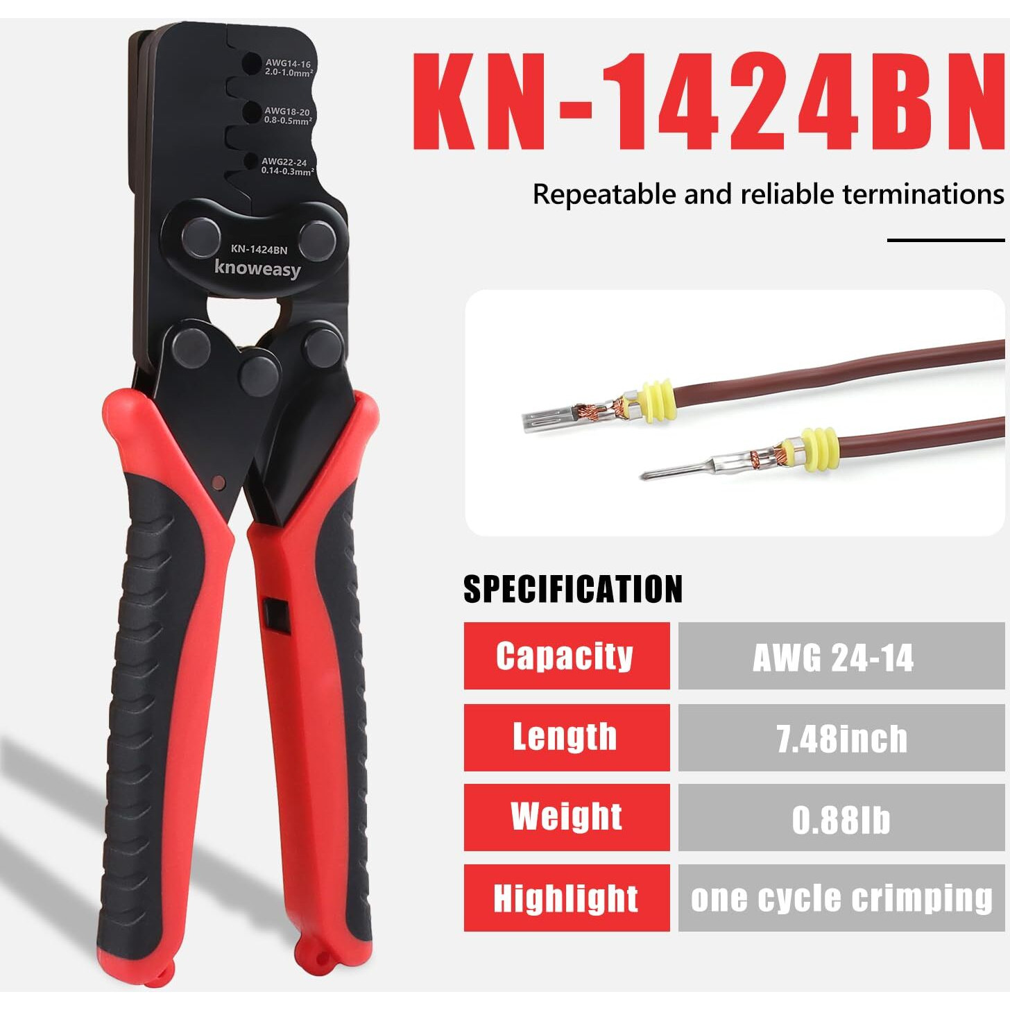 Knoweasy Weather Pack Crimp Tool And Molex Crimper Compatible With Deutsch Dt Series Stamped Or Formed Contact Molex  Delphi  Amp  Tyco  Harley  Pc  Automotive - Awg 24-14