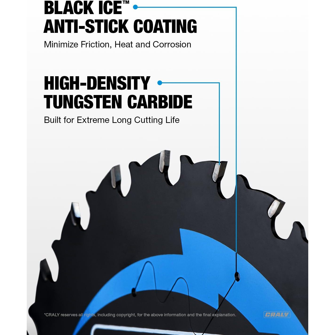 Craly 5-3/8 Inch 36 Teeth Fine Finish Wood Cutting Circular Saw Blade  20Mm Arbor  Carbide Tipped  Thin Kerf  Black Ice Coating  For Plywood  Mdf  Osb  Laminated  2-Pack(C05436Ff-2D)