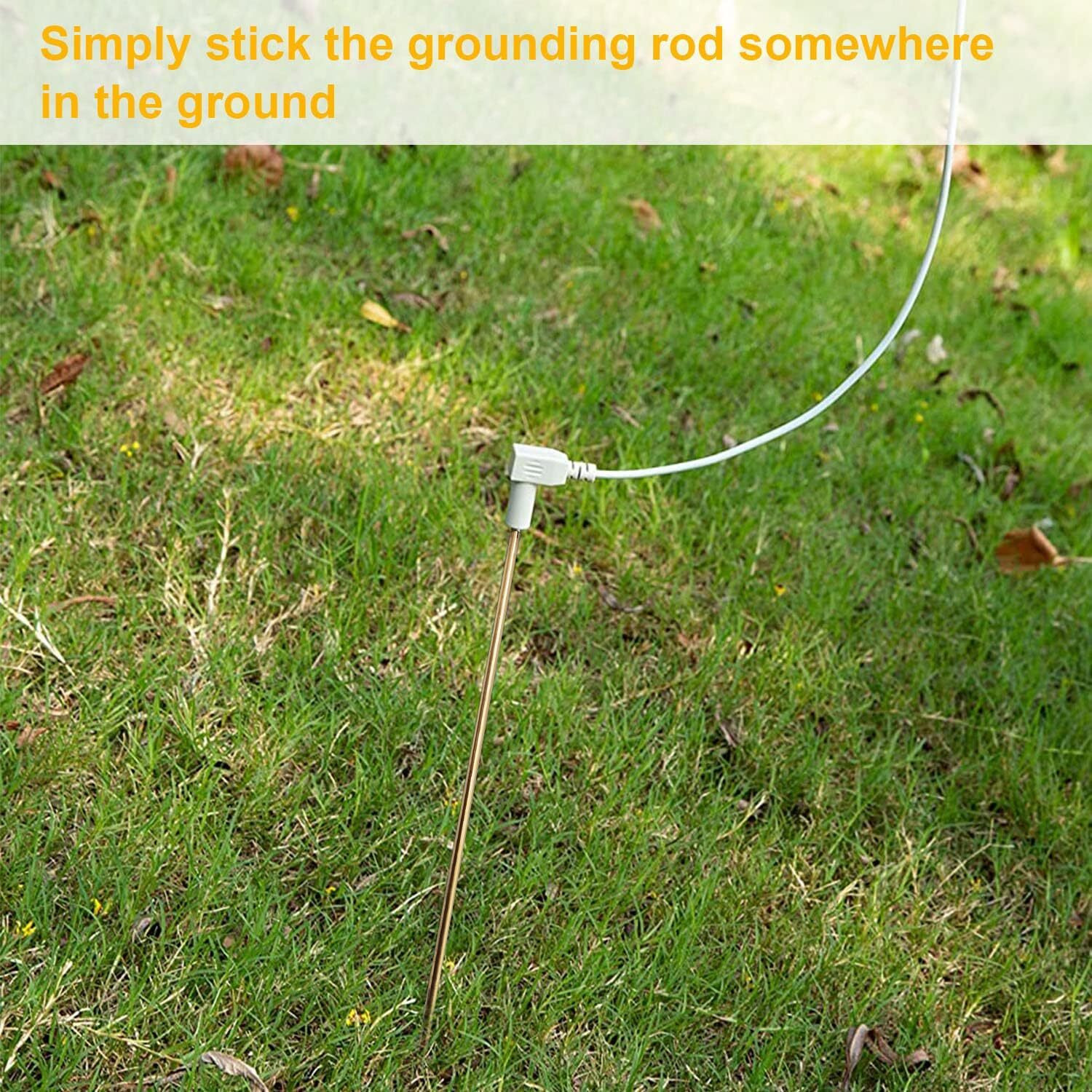 Mokikuba Grounding Rod With 40Ft Wire  Connects Your Body To The Earth  Great To Use With Earthing Sheet  Grounding Mat  Pillowcase  Pad (Copper)