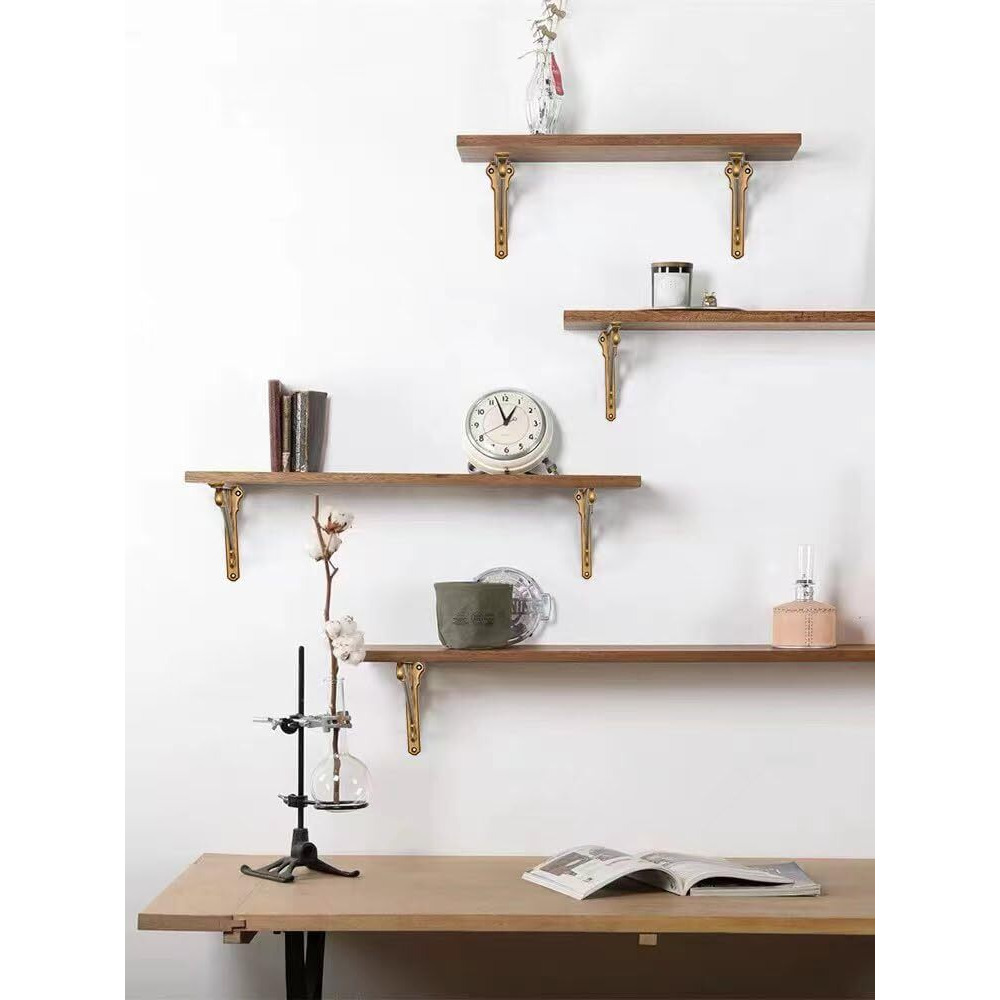 Cabdm Decorative Shelf Bracket 10 Inch  Antique Brass Shelf Brackets For Shelving  Heavy Duty Vintage  Diy Projects  Hardware Included  2 Pack  9.84X7X1.73 Inch Baroque Style