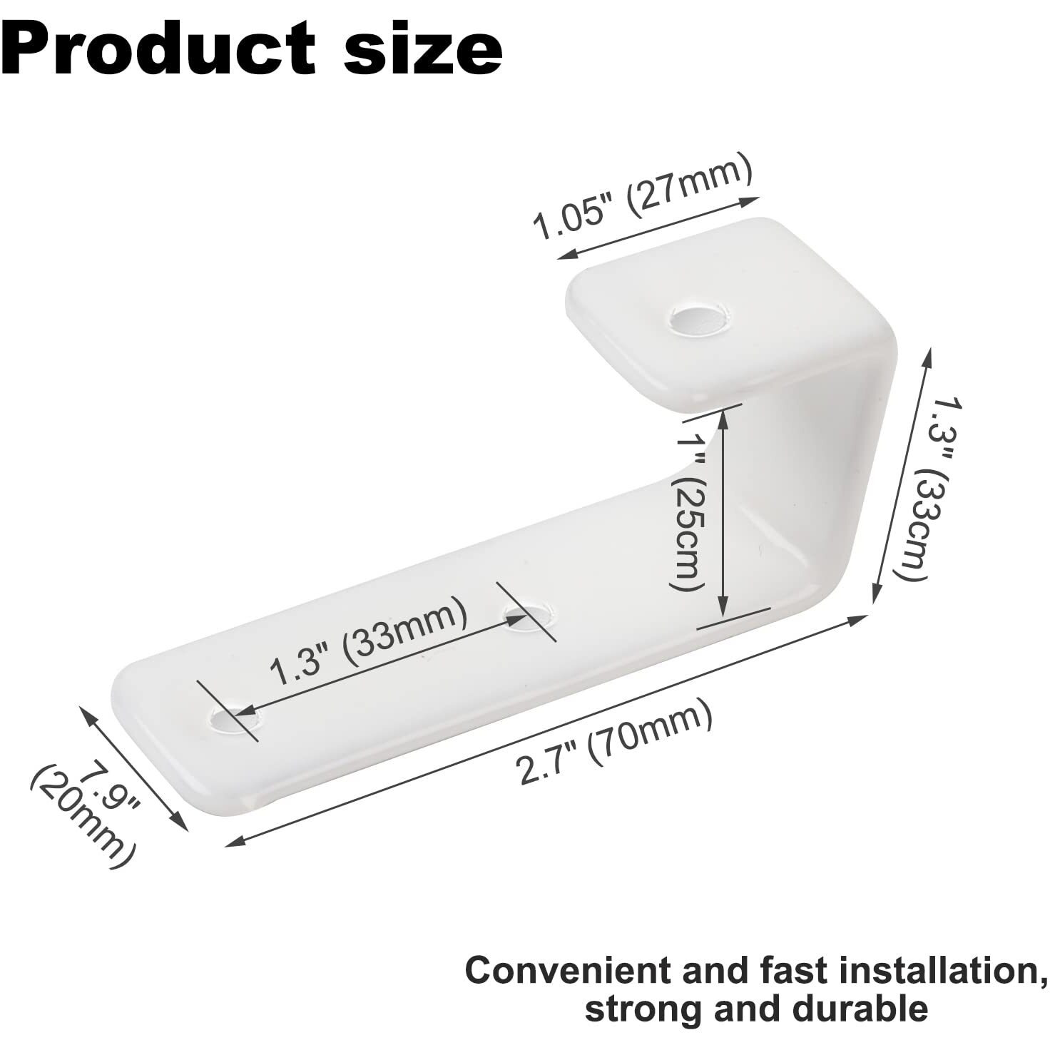 Mdply 4 Pack Bunk Bed Ladder Hook  Inside 1"" Kids Bunk Bed Replacement Hardware  White Pvc Metal Loft Bed Ladder Hooks  Camper/ Rv Bunk Ladder J Brackets With 2 Size Screws (4 Pcak  White)