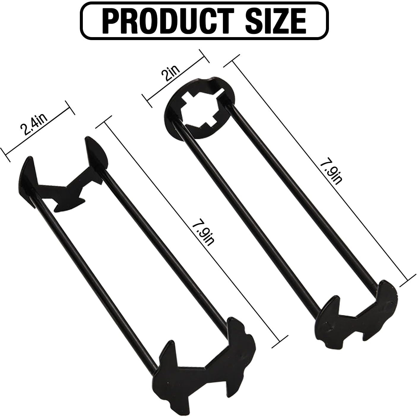 Kitchenassist 2Pcs Basin Wrench Multifunctional Sink Wrench 7 Sizes Faucet Tool Four-Jaw Hex Spanner Universal Plumbers Tool For Tight Spaces Kitchen Bathroom Home
