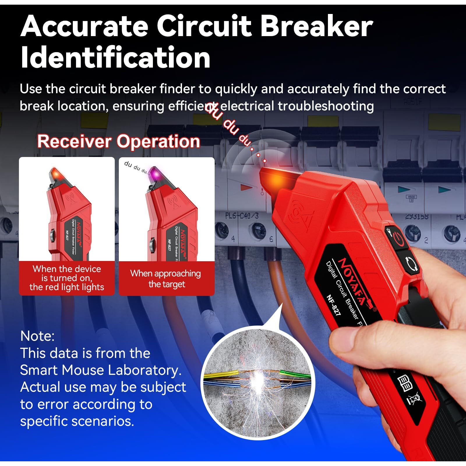 Noyafa Nf-827 Circuit Breaker Finder Tool With 3 Accessories &Gfci Outlet Tester  90-120V Ac Circuit Breaker Finder  Quickly Identify Ncv Circuit Tester With Storage Case  Sensitivity Adjustment