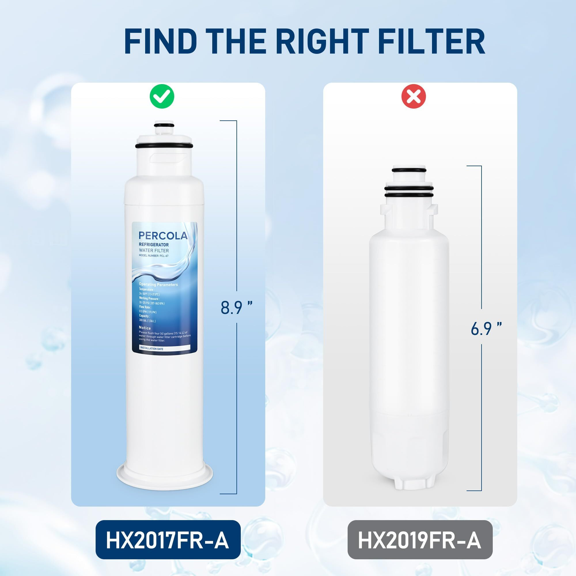 Hx2017Fr-A/Hx2017F-A Water Filter  Compatible With Hisense Hrf266N6Cse1  Hrf266N6Cse  Hrf209N6Cse  Hrf254N6Tse  Hrf254N6Dse Twist-In Refrigerator Models (1 Pack)