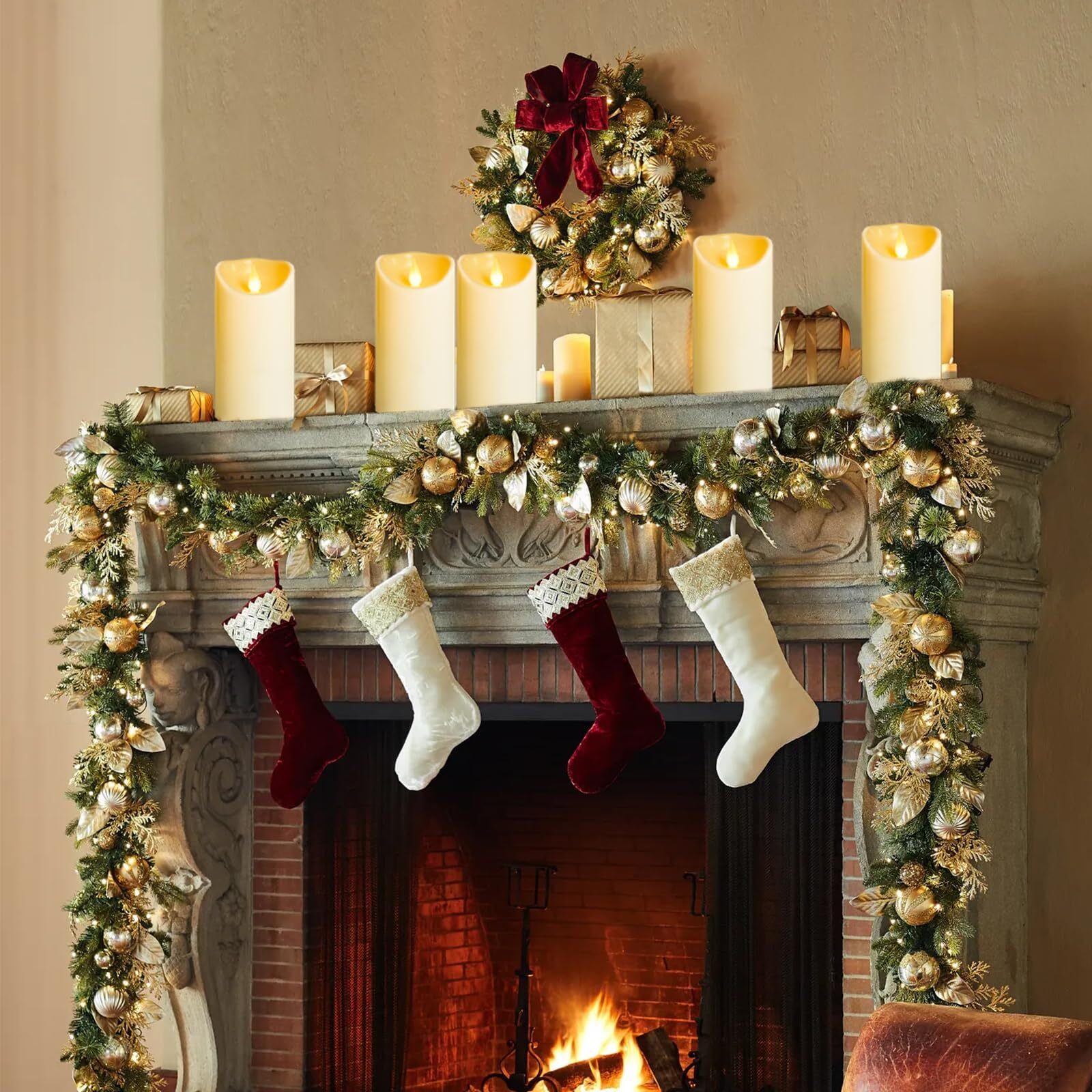 Yiwer Flameless Plastic Led Candles Pack Of 2 Battery Operated Flickering Candle With Remote Control And Timer Electric Fake Light D3 H6 Ivory Pillar