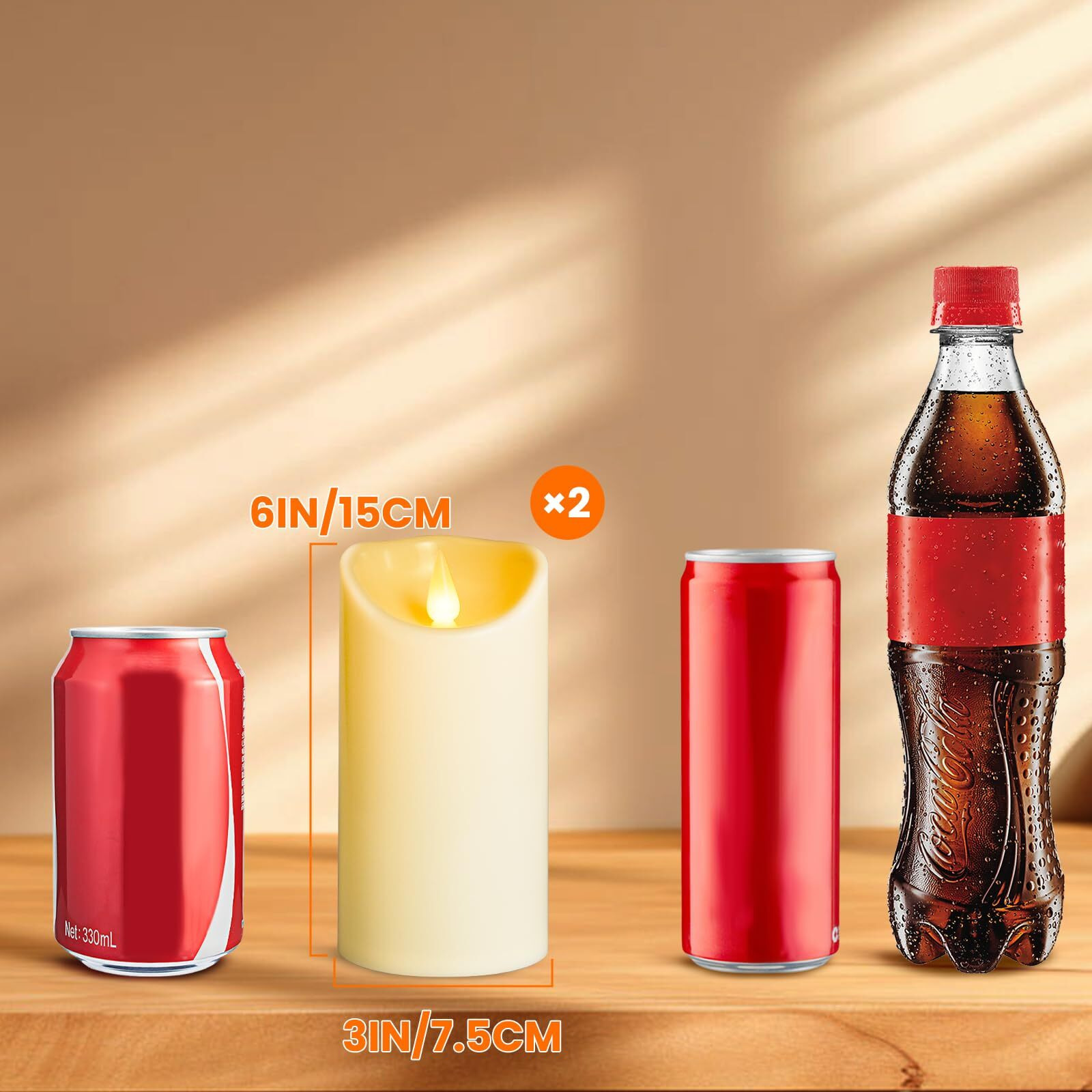 Yiwer Flameless Plastic Led Candles Pack Of 2 Battery Operated Flickering Candle With Remote Control And Timer Electric Fake Light D3 H6 Ivory Pillar