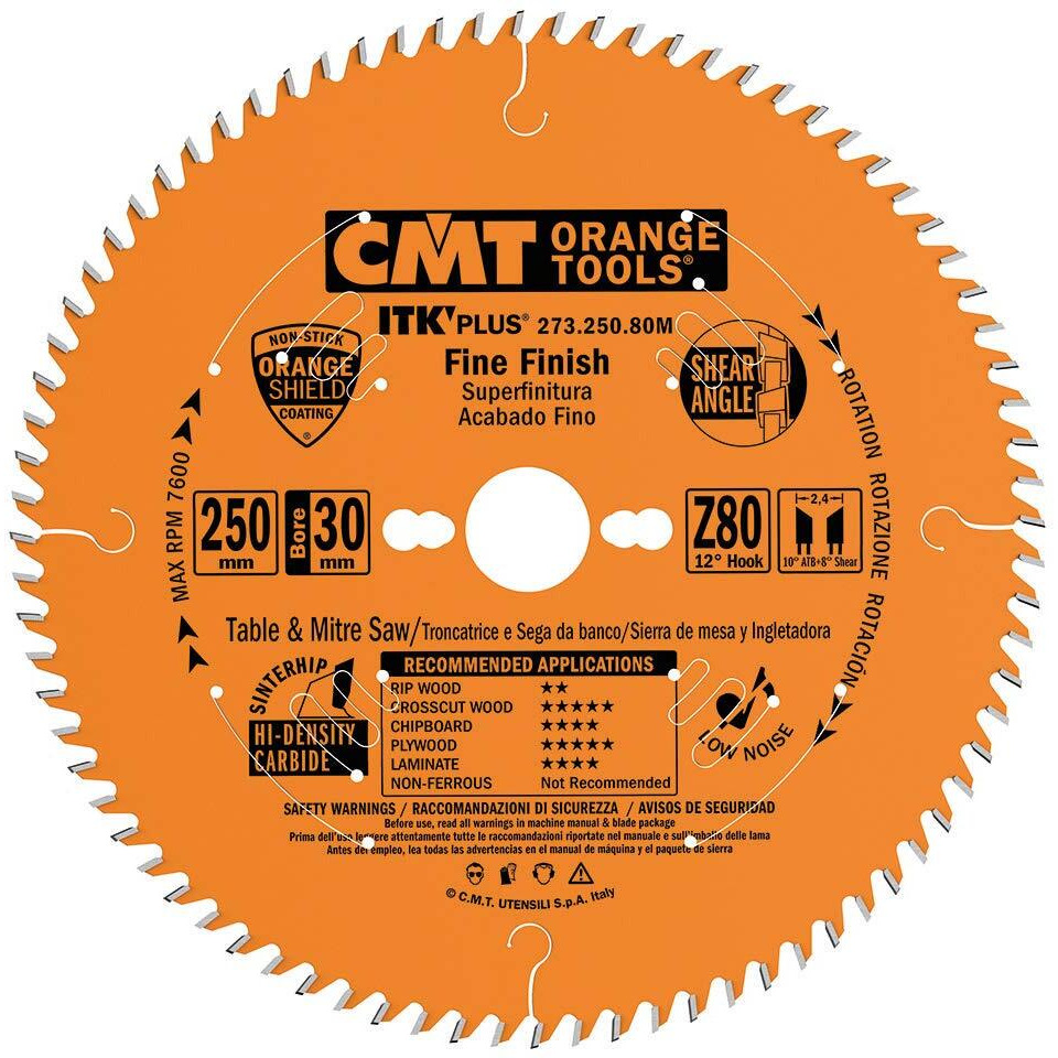 Cmt Orange Tools 273.160.56H Itk Plus Fine Finish Saw Blade Hw 160X1.8/1.2X20(+16) Z56 A