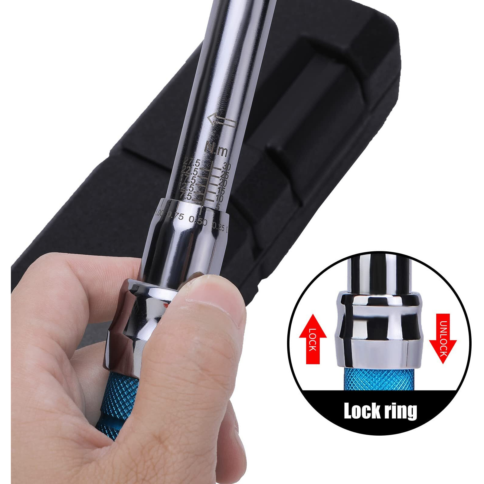 Cotouxker Adjustable Torque Wrench  5 To 30 Nm 30Mm Open End Torque Wrench With Click And Changeable Head For Hvac Mini Split And Refrigeration System