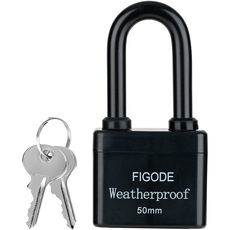 Figode Outdoor Waterproof Padlocks  Covered Heavy Duty Laminated Steel Locks  Lock Set With Keys  2.2 In. Wide  8-Pack Keyed Alike Long Padlocks