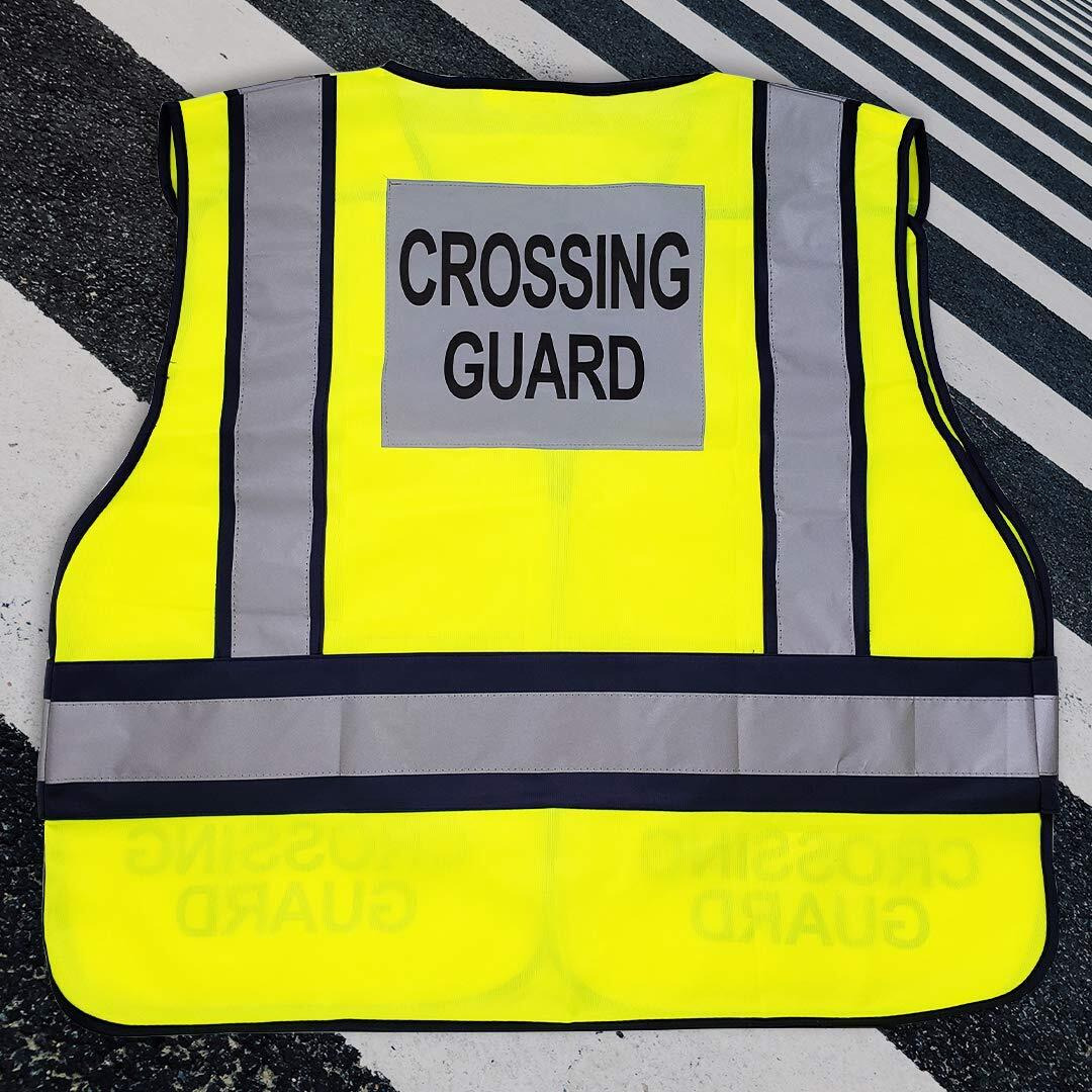 Viewbrite Reflective (Class 2) Crossing Guard Vest Lime Green - School Crossing Guard Vest With 5 Point Breakaway High Visibility Yellow/Green Neon