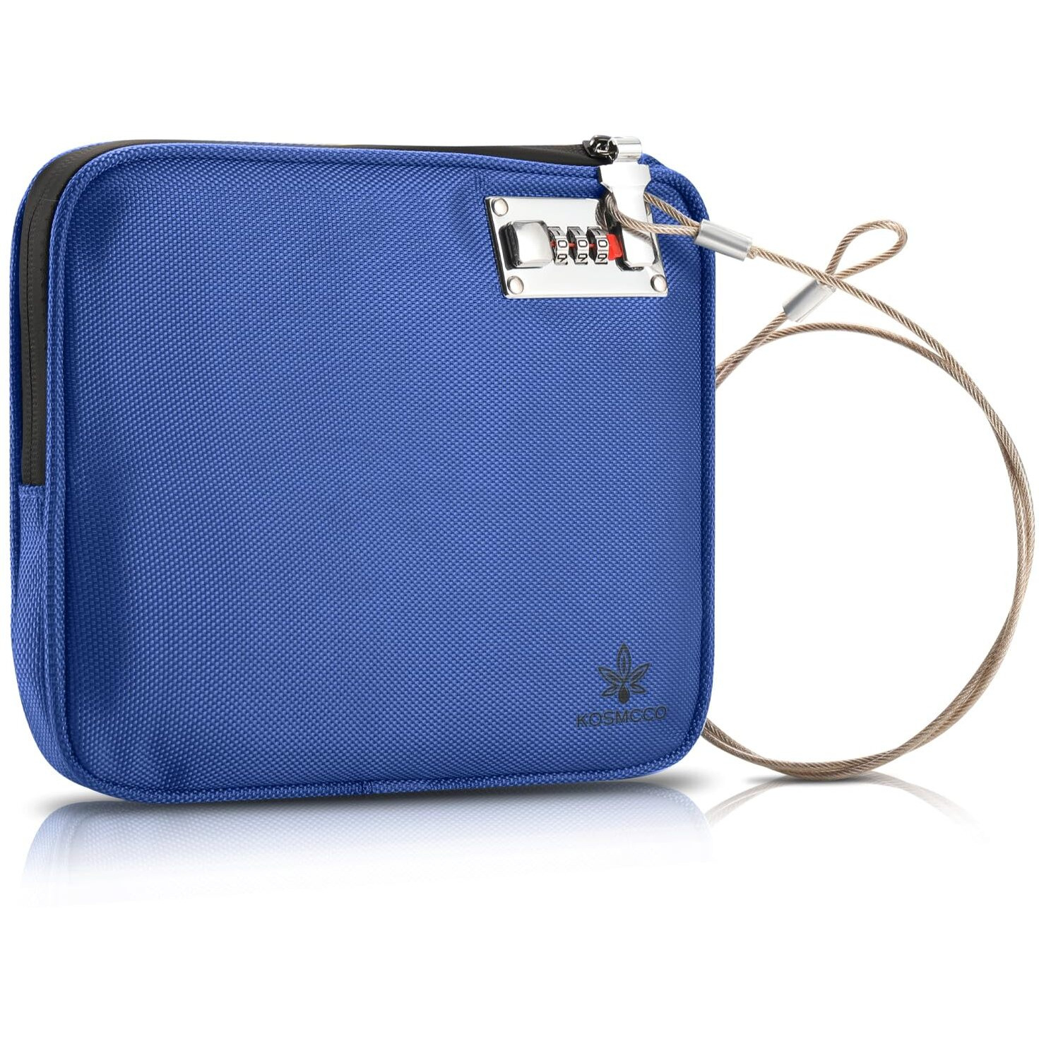 Kosmcco Anti-Theft Locking Beach Bag  9X7.5-Inch Portable Beach Safe For Securing Your Valuables And Phone - Blue