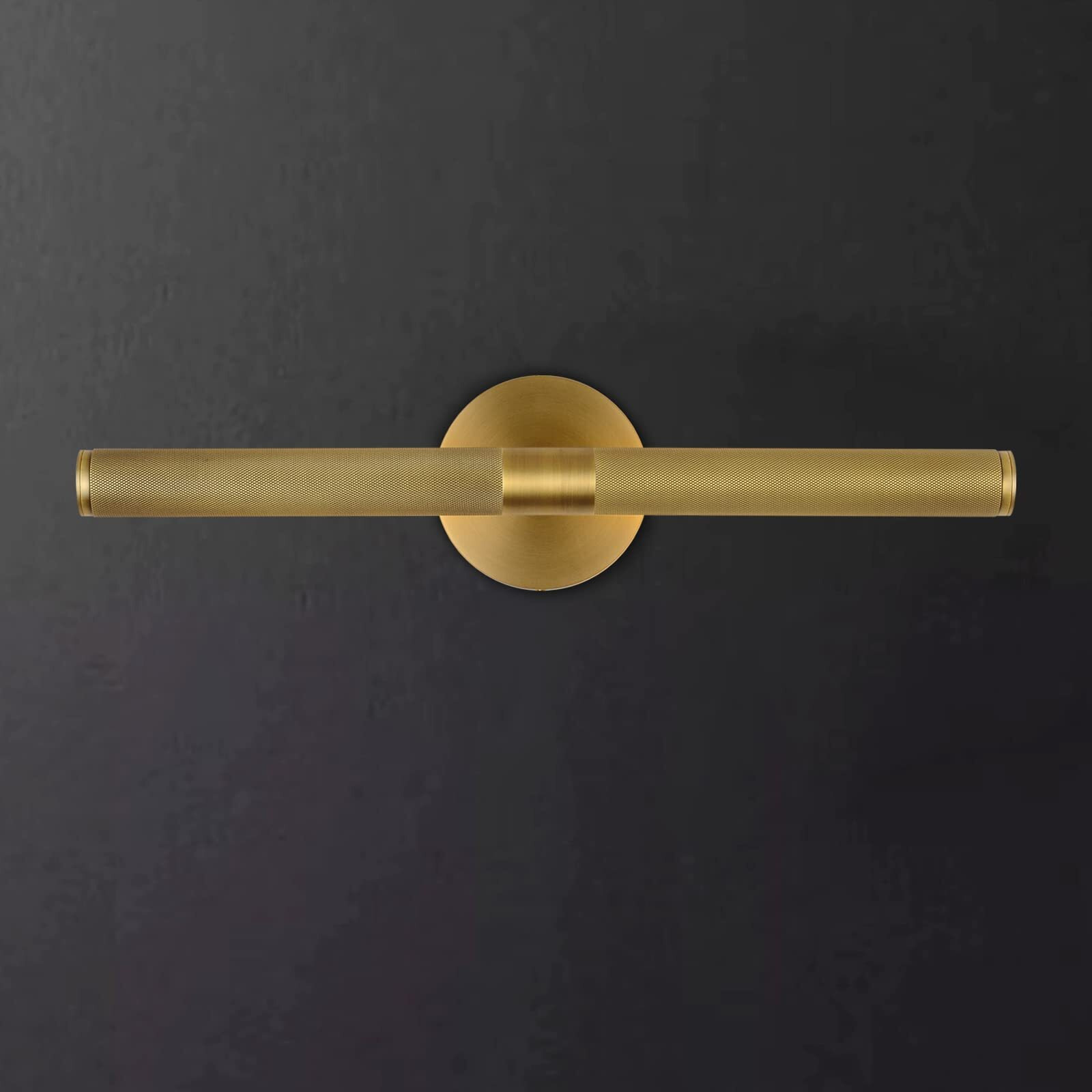 Knurldon Hardwired Picture Light  19"" Knurled Brass Wall Sconces  Rotatable 360 Picture Lights For Wall  Wall Art Gold Sconces Wall Lighting  Indoor Bathroom Wall Sconce  Includes Bulbs