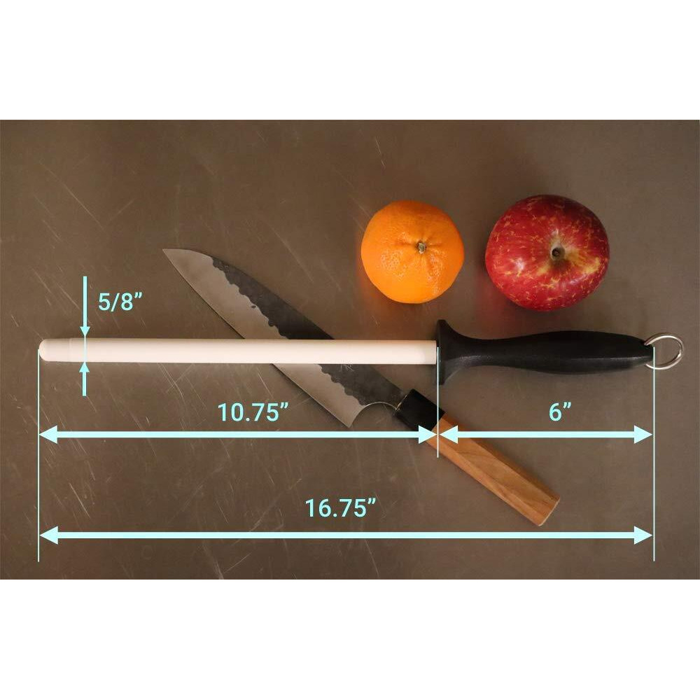 Wedgek Hxt Ceramic Thick Sharpening Rod And Angle Guides  11-Inch Shatter Resistant  White 1500 Grit