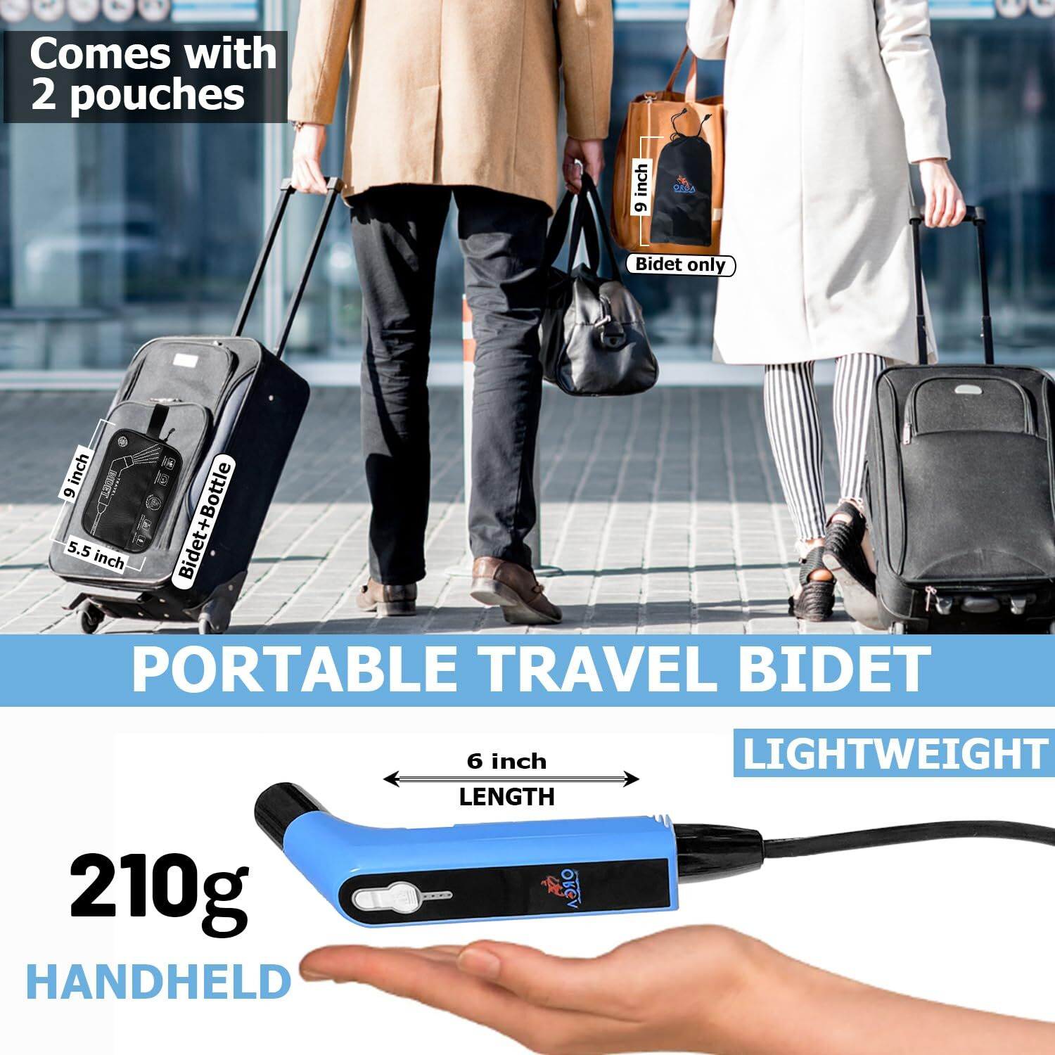 Orca Portable Travel Bidet Bottle  Electric Sprayer For Camping & Bathroom Personal Hygiene