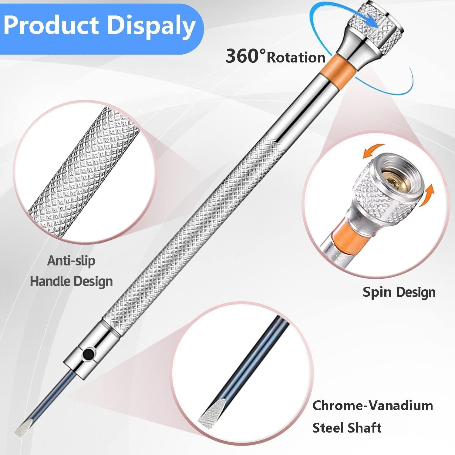 13Pcs Professional Watch Screwdriver Set  Aomisiv Micro Precision Glasses Repair Kit  With 13Pcs 0.6-2.0Mm Extra Replace Blades  For Eyeglass Sunglass Watchmaker Jewelry Computer Phone Small Tools