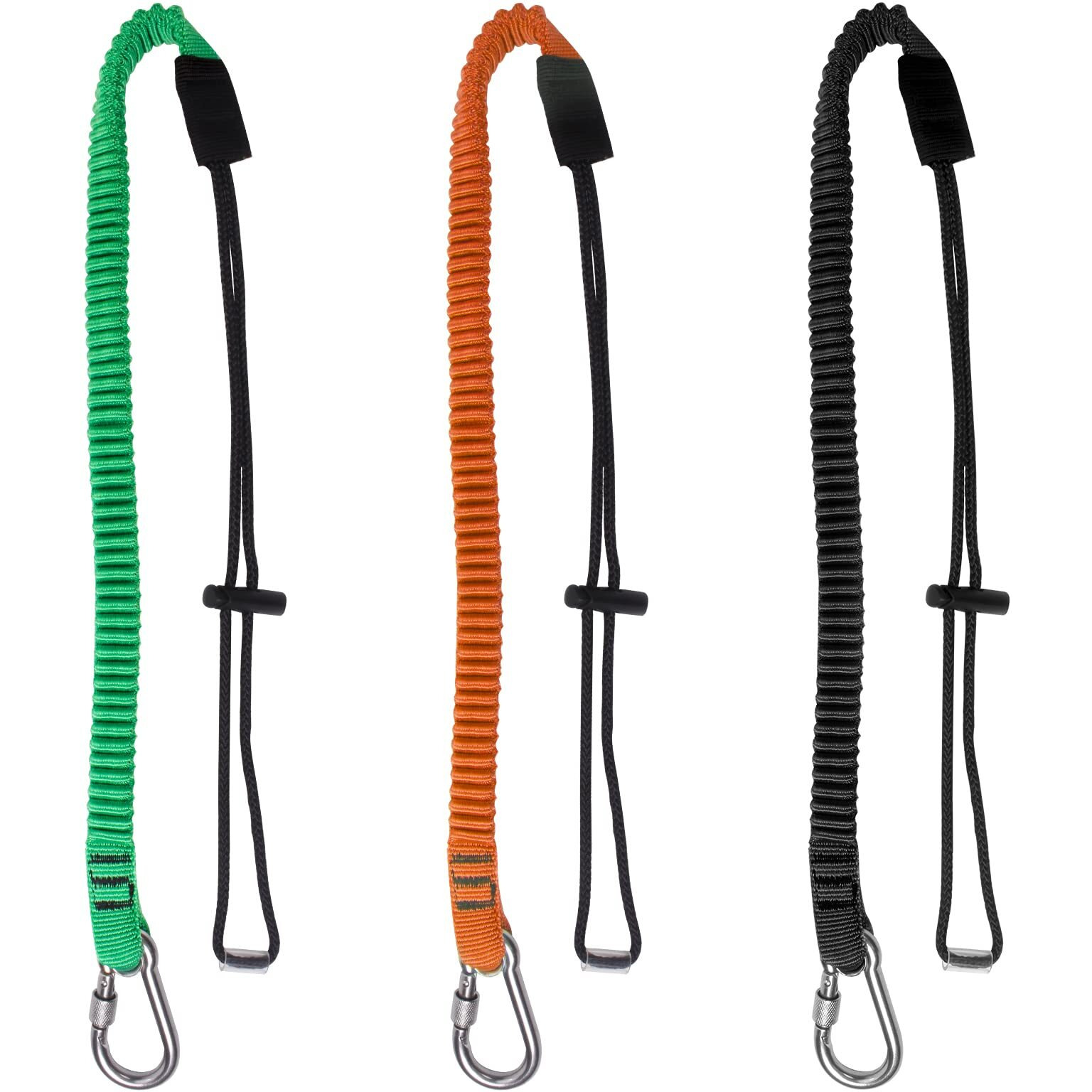 Retractable Tool Lanyard  3 Pack Safety Tool Leash With Aluminum Lock Carabiner Clip And Adjustable Loop End  Fall Protection Tough Scaffold Tether For Hand Tools/Construction/Scaffolding/Roofing