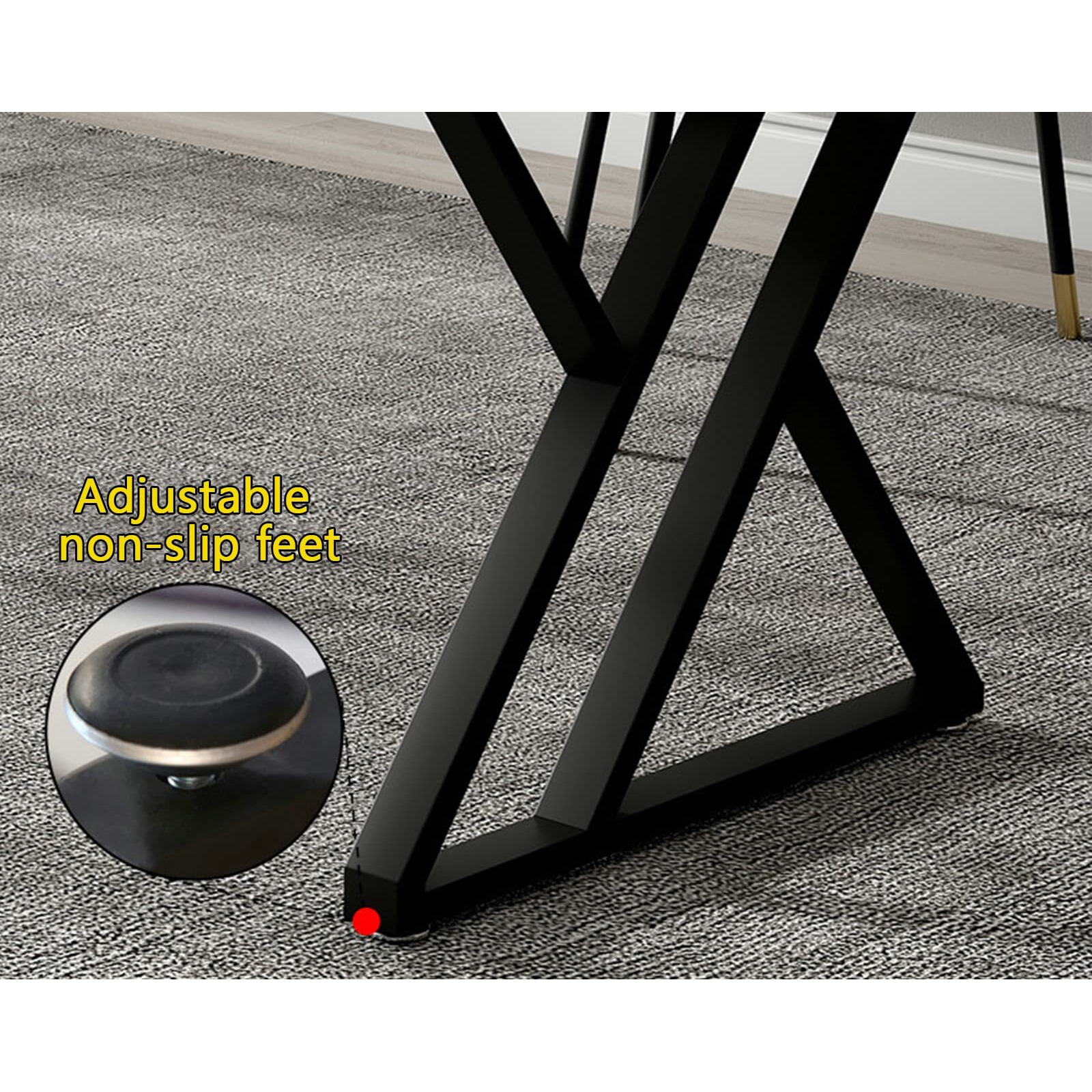 Lbslmjb 28 Inch High Triangular Shaped Metal Table Legs  Modern Cast Iron Welded Desk Legs  Metal Home Diy Project For Nightstand  Coffee Table  Desk  Etc. With Adjustable Floor Protector  Black 2Pcs