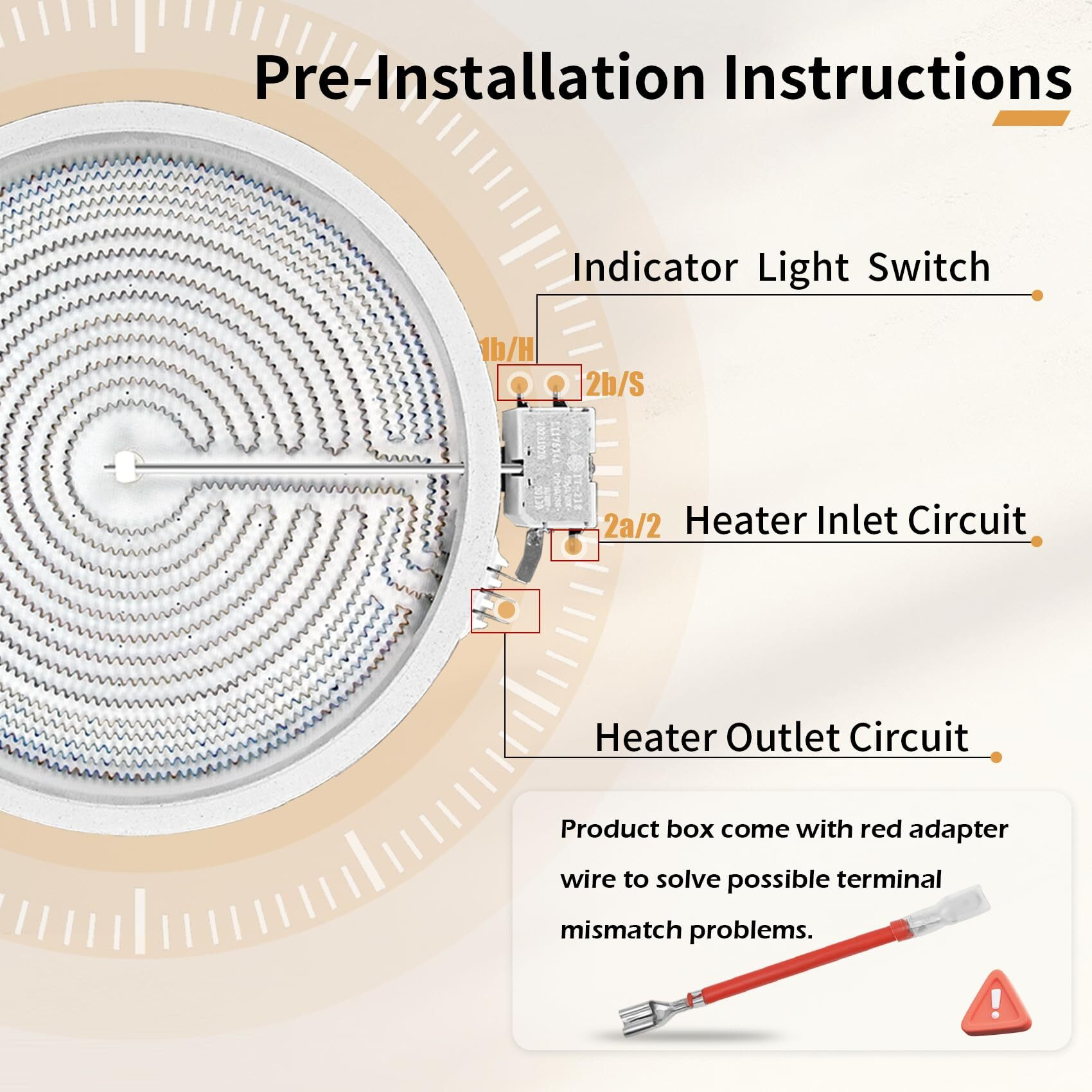 Upgraded Wb30T10130 12"" Dual Haliant Surface Element Replacement For Ge Stove  Ap4344395 12""/9"" Dual Radiant Surface Element  Ps2321564 12 Inch Burner Replace Ah2321564  1474216