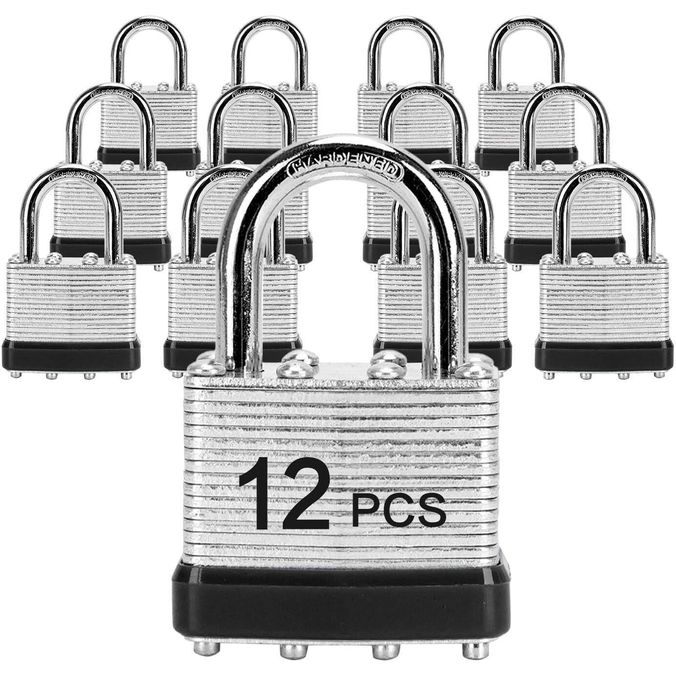 Padlocks With Same Key  Lqyn 12 Pcs Laminated Keyed Padlock (1-9/16""  40Mm)  Keyed Alike Locks  Normal Shackle  For Storage Locker  Hasp Latch  Toolbox  Sheds
