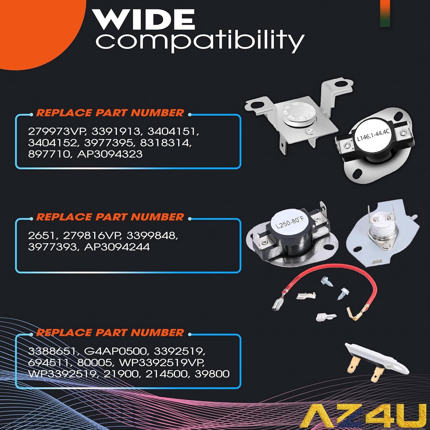 Dryer Thermal Fuse And Thermostat Cut Off Replaces For Maytag Epic Z Bravos Medb765Fw0 Medb835Dw4 Med9600Sq0 Med9700Sq0 Med9800Tq0 Medx500Xw0 Medx700Xw0 Medx700Xl0 Medc700Vw0 Medb855Dc4 Med3500Fw1