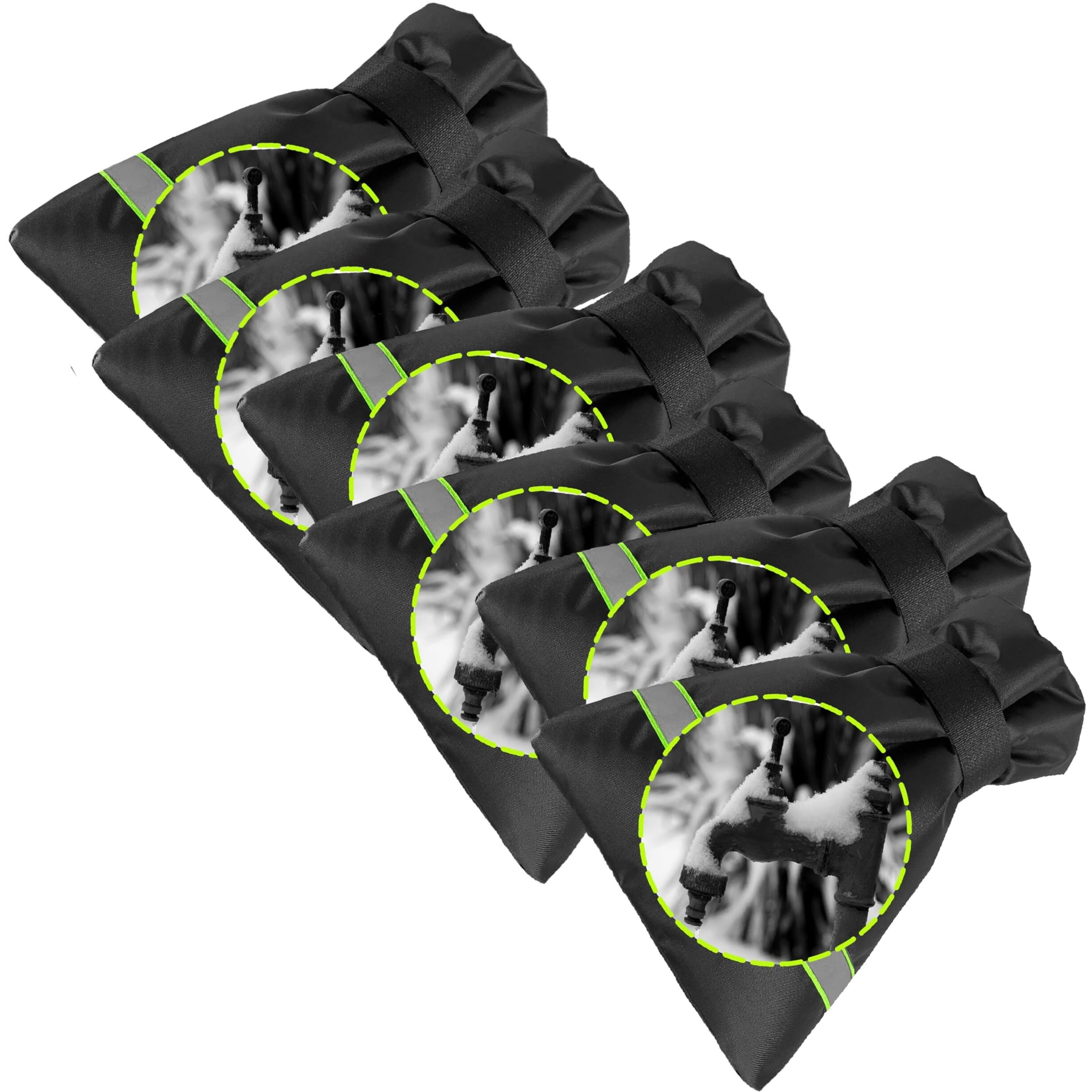 Outdoor Faucet Cover For Winter - Pro 7.1"&quotW X 9.8"&quotH - 6 Pack Outdoor Water Faucet Cover Socks For Winter Freeze Protection Pipe Insulation Reusable Waterproof Insulated Spigot Backflow Cover