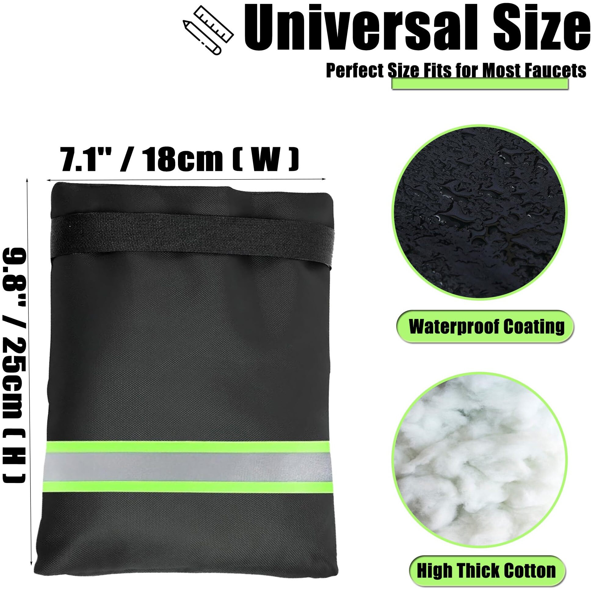 Outdoor Faucet Cover For Winter - Pro 7.1"&quotW X 9.8"&quotH - 6 Pack Outdoor Water Faucet Cover Socks For Winter Freeze Protection Pipe Insulation Reusable Waterproof Insulated Spigot Backflow Cover