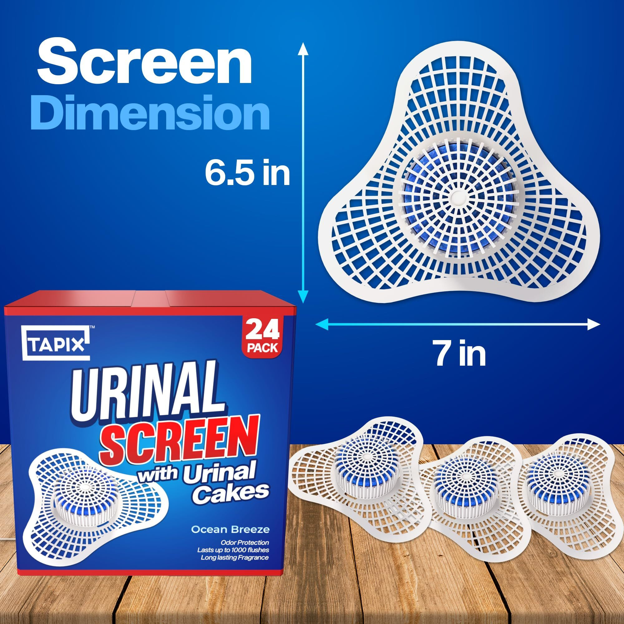 Urinal Screen Deodorizer (12 Pack) With Urinal Cakes Ocean Breeze Scent  Anti-Splash Urinal Deodorizer