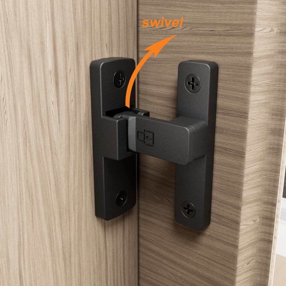 Etekjoy Heavy-Duty Flip Latch Lock 90/180 Degree Sliding/Swinging Door Lock Latch Bolt For Gate Barn Garage Garden Fence Shed Window Cabinet (Black  90 Degree)