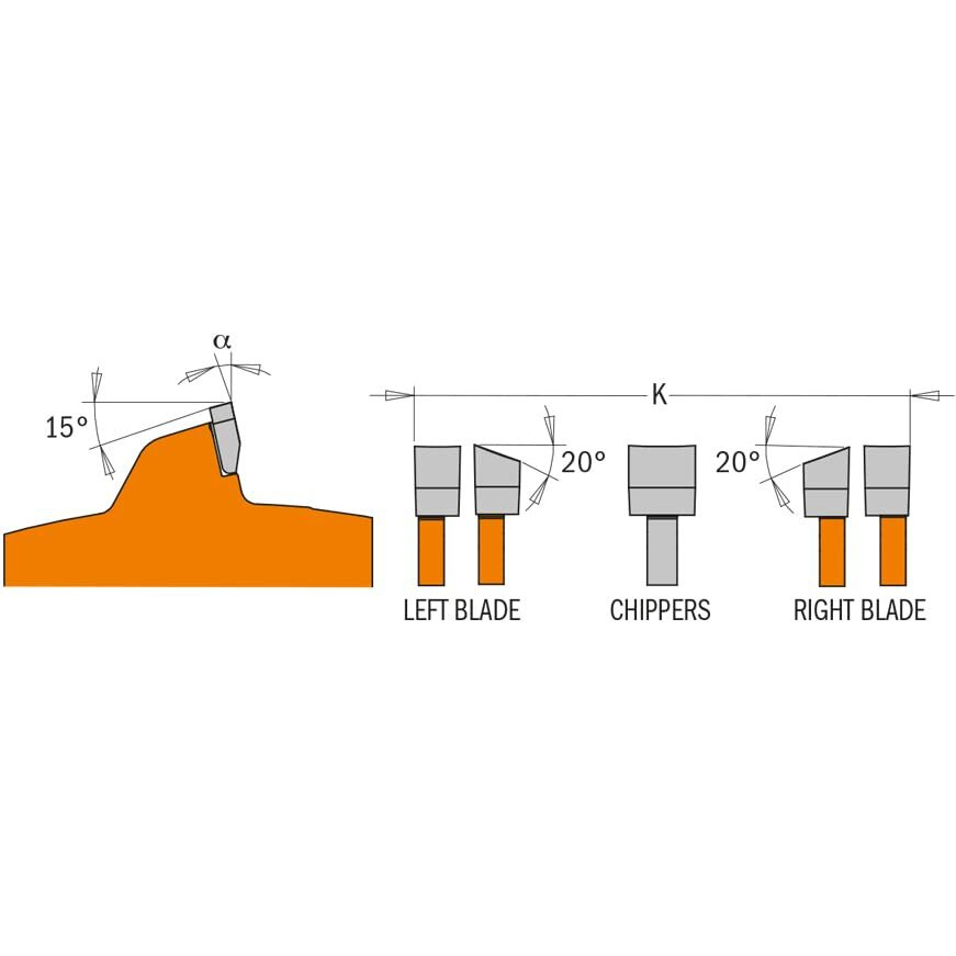 Cmt 230.012.08 Dado Pro Set  8-Inch X 12 Teeth Ftg+Atb Grind With 5/8-Inch Bore