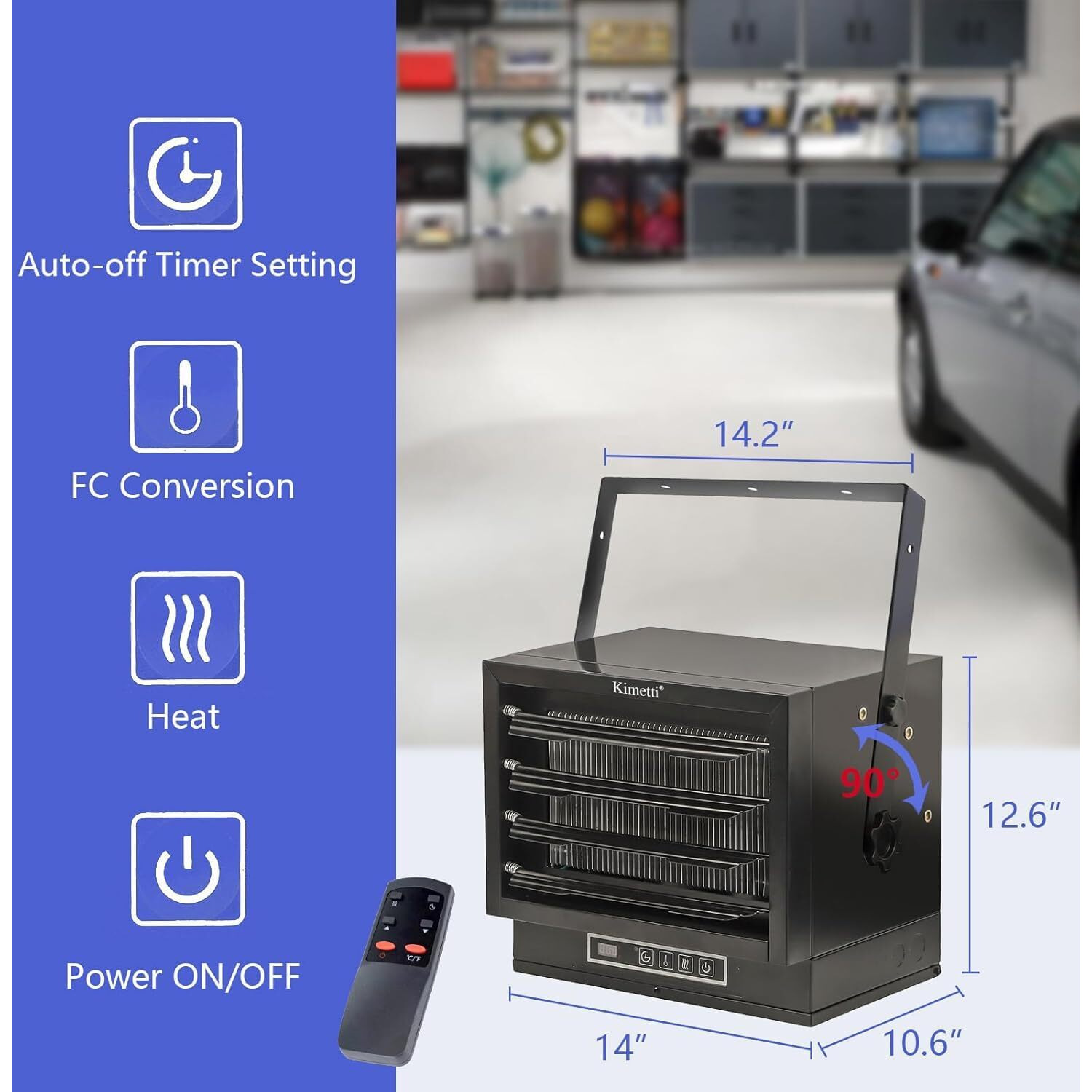 Innovative Life 8500W Electric Garage Heater 240V With Thermostat And Timer  Efficient Fan-Forced Shop Heater With Safety Overheat Protection And Full-Function Remote  Hardwired(No Plug)