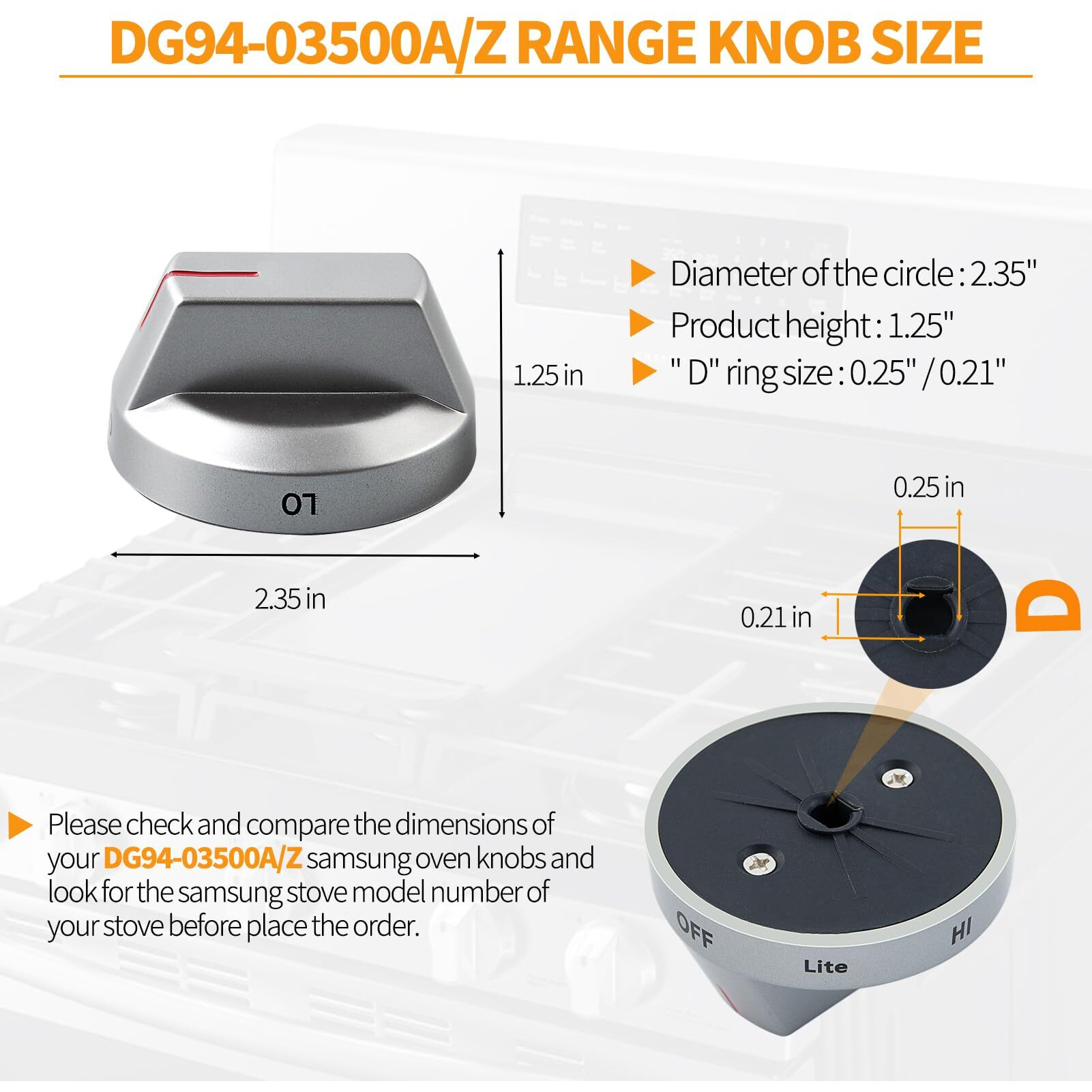Atgestore Ne63T8111Ss/Aa Nx60T8111Ss Dg94-03500A/Z Electric Stove Knob Replacement For Samsung Stove Parts Dg94-03500W Samsung Range Parts Gas Burner Knobs Plastic Cooktop Control Knobs (Gray) 4 Pcs