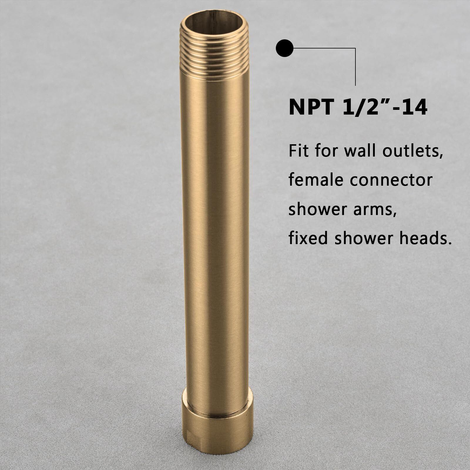 Shower Extender Arm  Bstiiu 8 Inch Extension Arm For Overhead Rainfall Shower Head  Brushed Gold