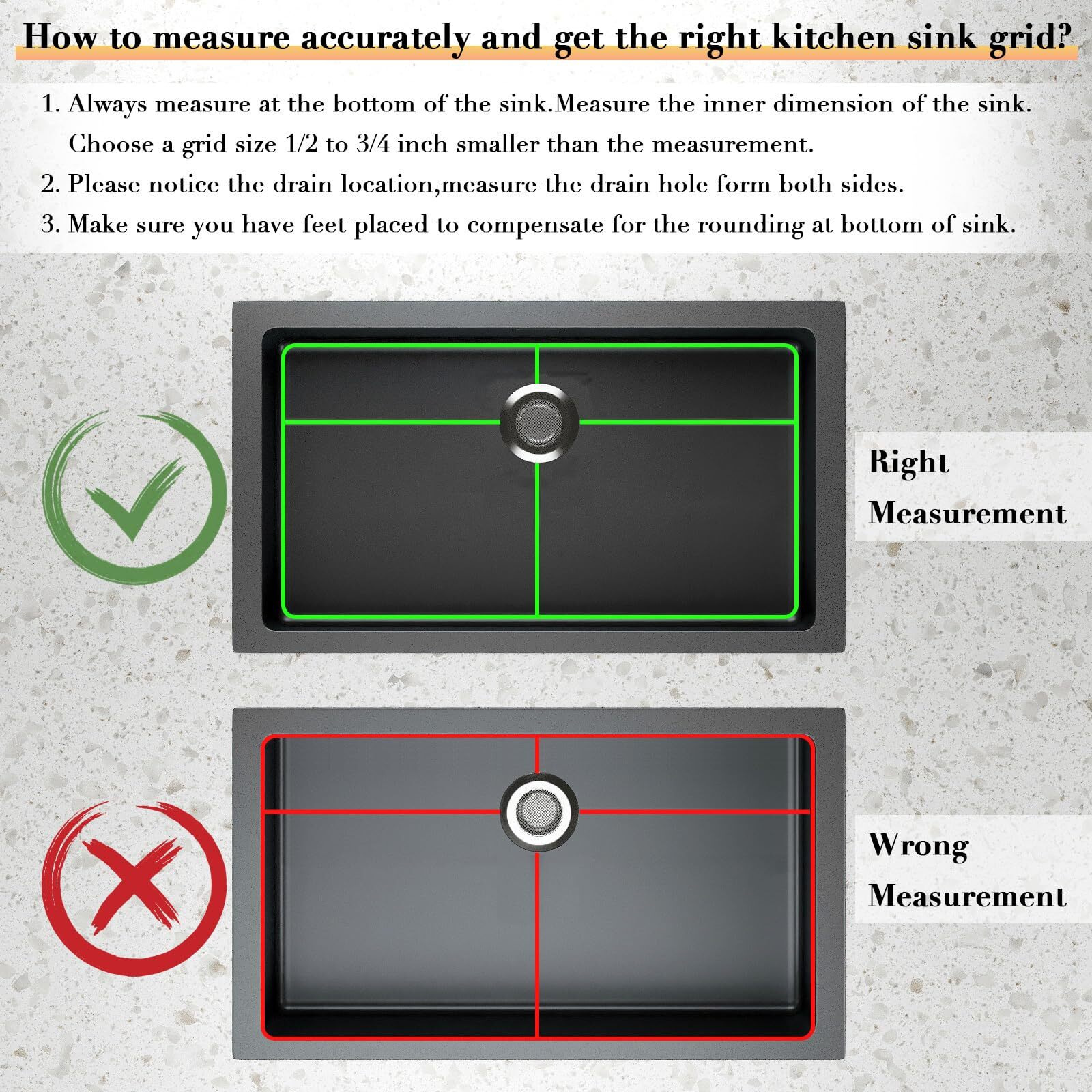 Dpzm 27.5 X 13.5 Stainless Steel Sink Protector  Sink Protectors For Kitchen Sink  Sink Grid  Sink Grate For Bottom With Rear Drain  Metal Sink Rack For Bottom Of Sink With Corner Radius