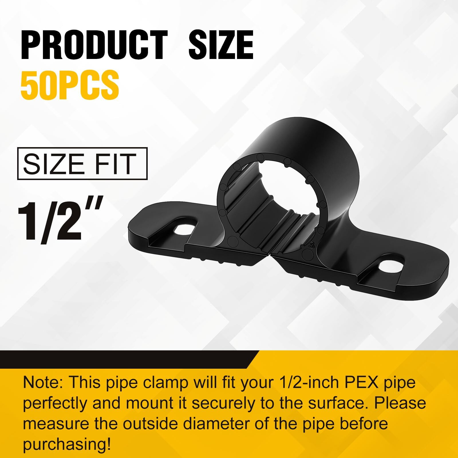 Briwooody 50 Pack 1/2 Inch Pipe Supports Suspension Clamp Pipe Clamps Pex Clamps For Pex  Copper  Cpvc