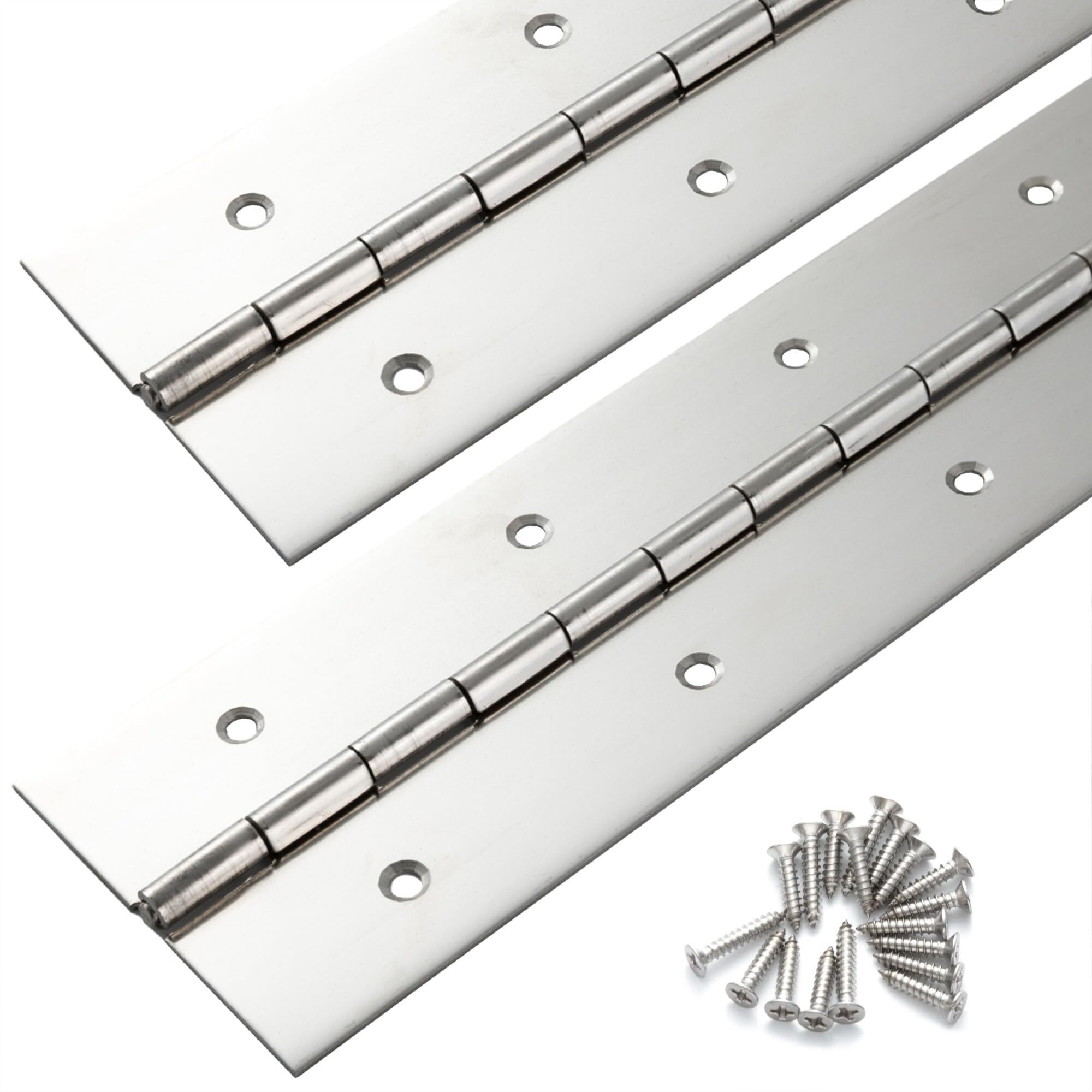 2 Pack Marine Grade Heavy Duty Piano Hinge 48 Inch X 2 Inch Width  True 0.060'' Thick Stainless Steel Piano Hinge For Heavy Duty Cabinet  Door  Toolbox  Metal Plate  Furniture  Industrial Project