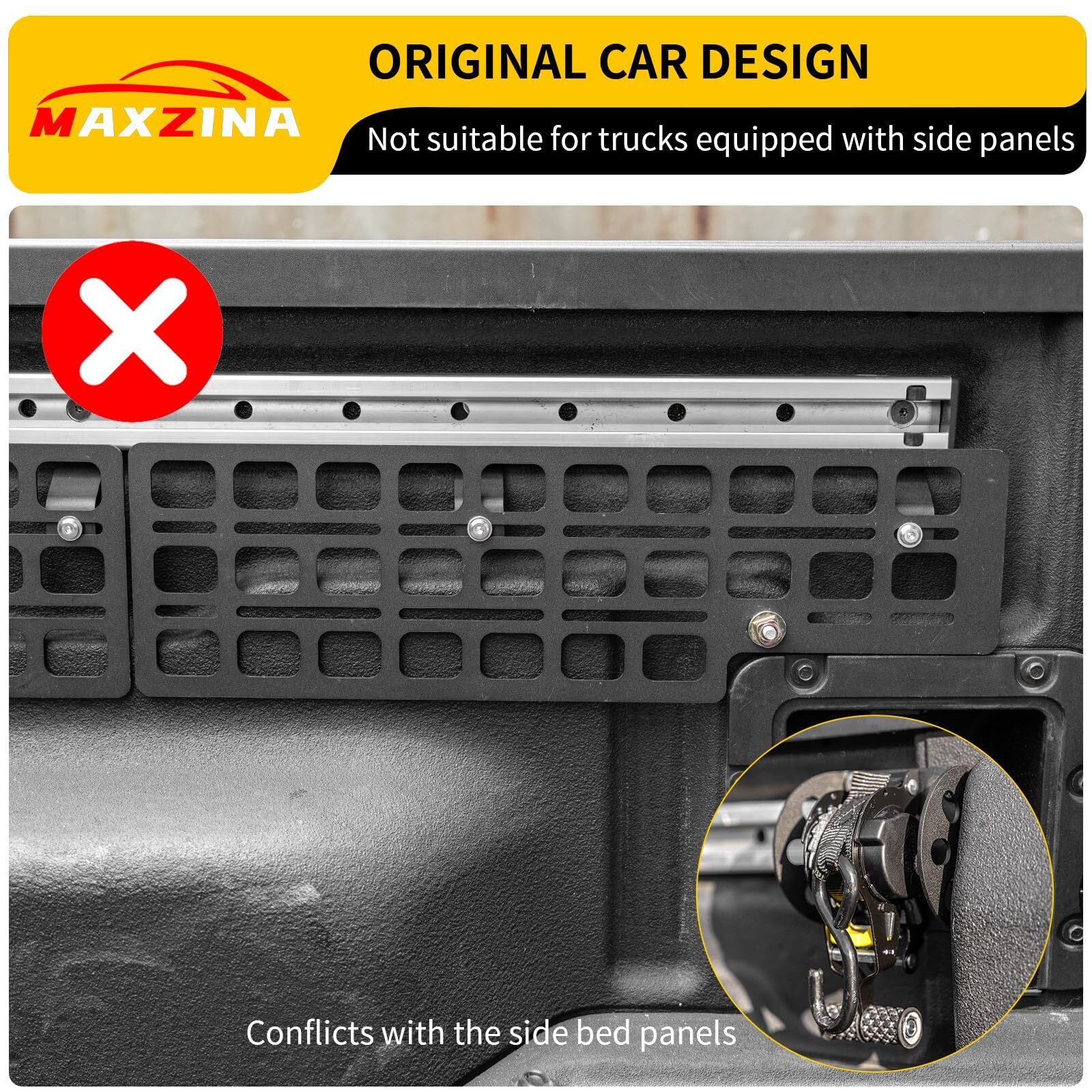 Maxzina Retractable Ratchet Strap Compatible With 2022-2025 Ford Maverick Retracting Straps Auto Retract Securing Strap Tie Down System 2Pcs For 2024 Maverick Accessories