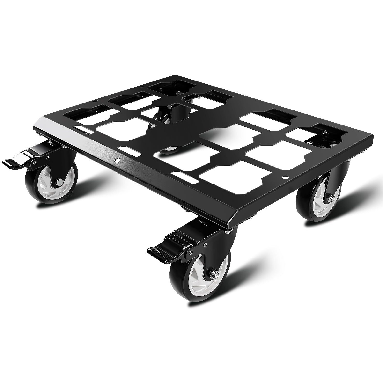 Heavy Duty Tool Box Dolly Compatible With Mil.Waukee Packout Toolboxes  Thickened Carbon Steel Frame And Larger Wheels With Brake System  No Drilling Required  Load-Bearing Capacity Up To 200Lb