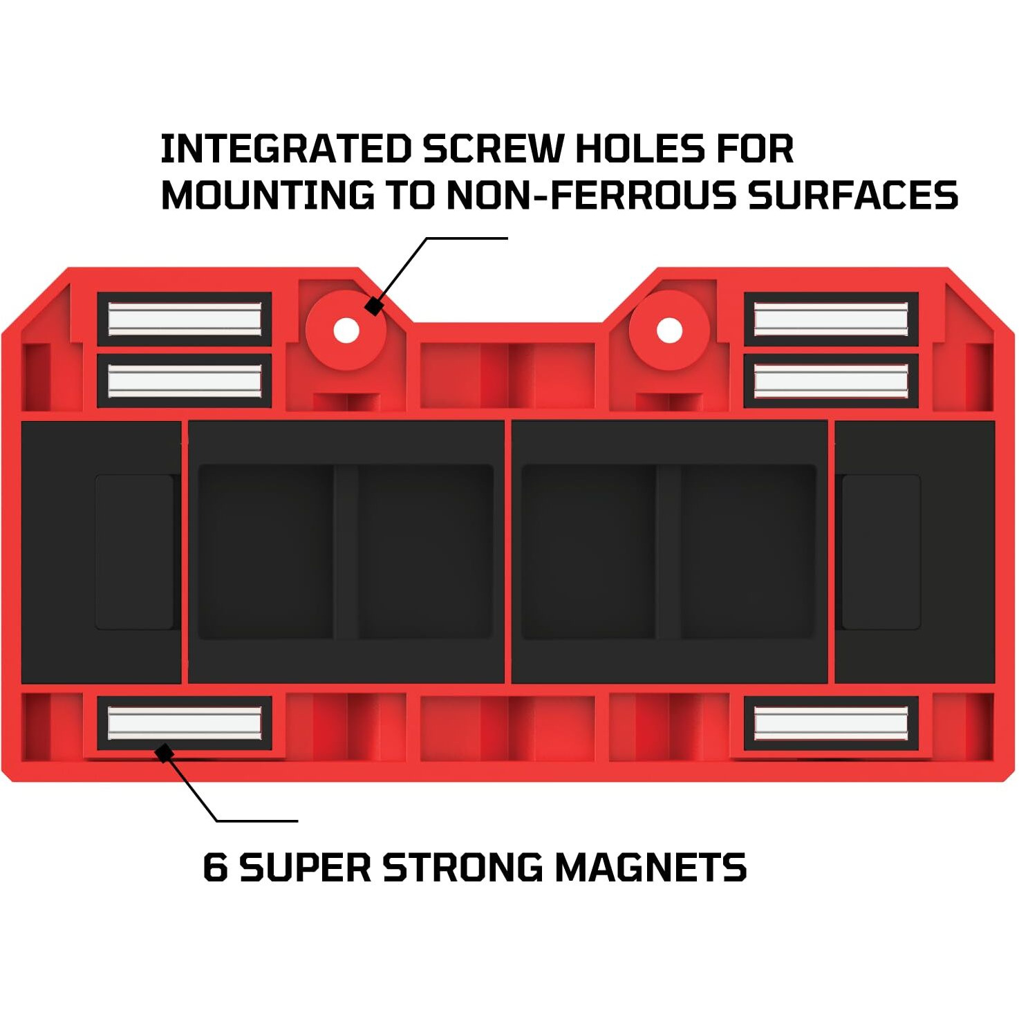 Ezred Ezph6 Magnetic Plier Holder Red  Holds 6 Pliers