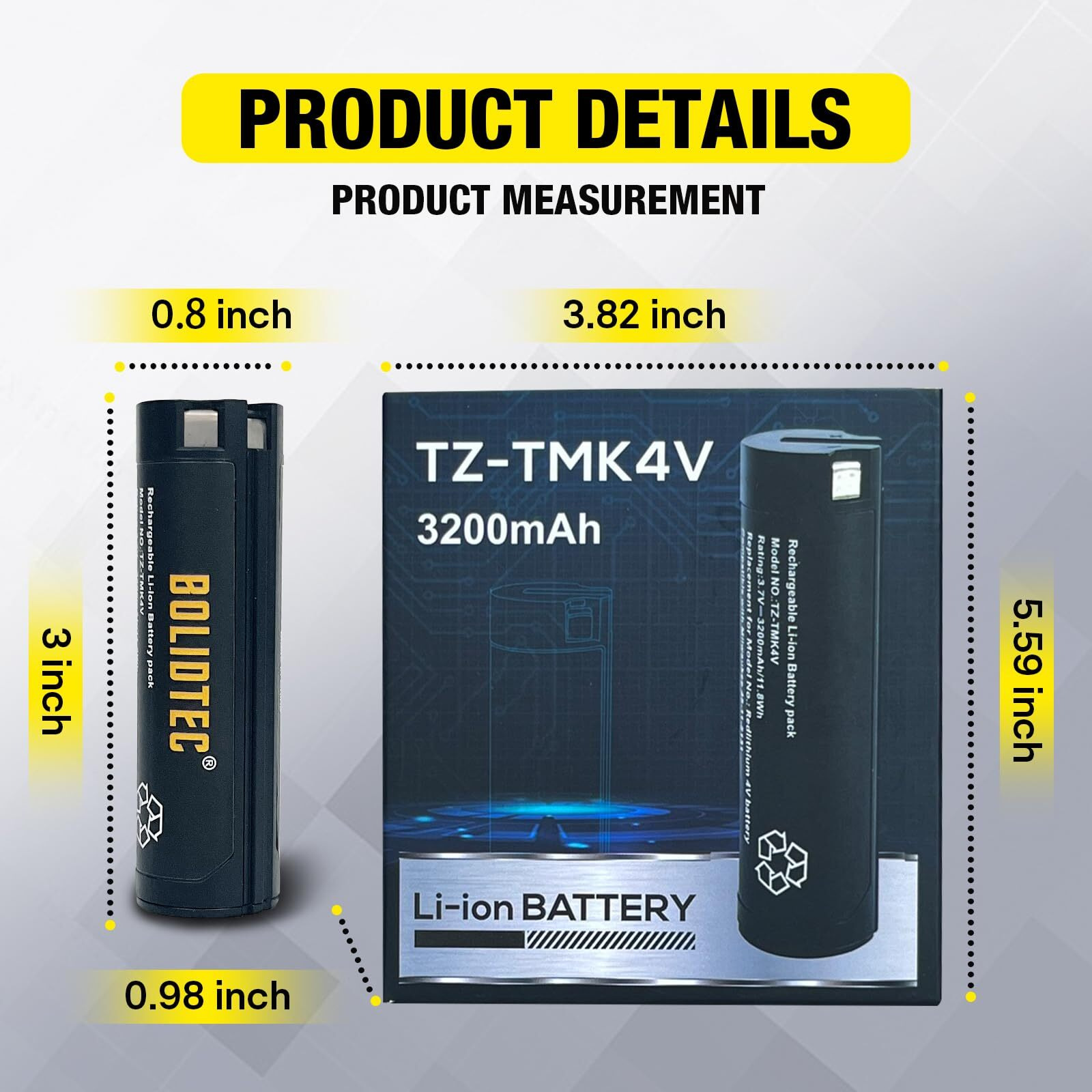 Bolidtec 4V 3200Mah Replacement Battery Compatible With Milwaukee 4V Usb Battery Redlithium Headlamp Flashlight And Other Milwaukee Tools 48-11-2131