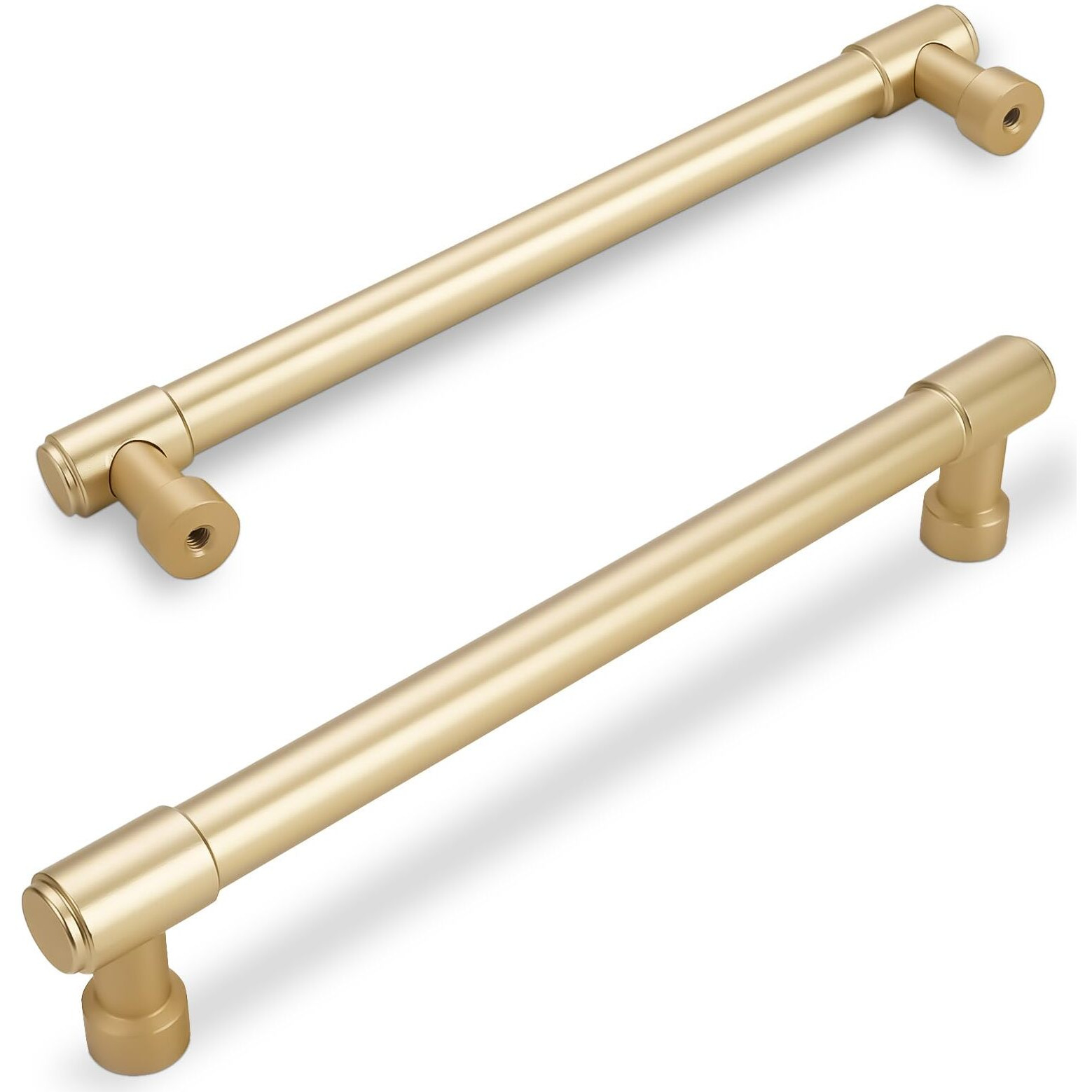 Amasideca 10 Pack Brushed Gold Cabinet Pulls 10 Inch(254Mm) Hole Centers Kitchen Cabinet Handles Gold Drawer Pulls