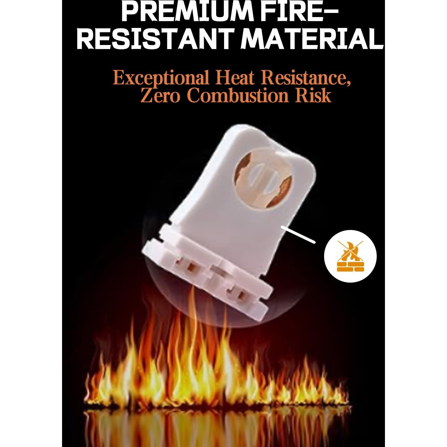 8 Pack Non Shunted T8 Lamp Holder Socket Turn Type For Led Fluorescent Tube Replacements Retrofit Kit Parts White