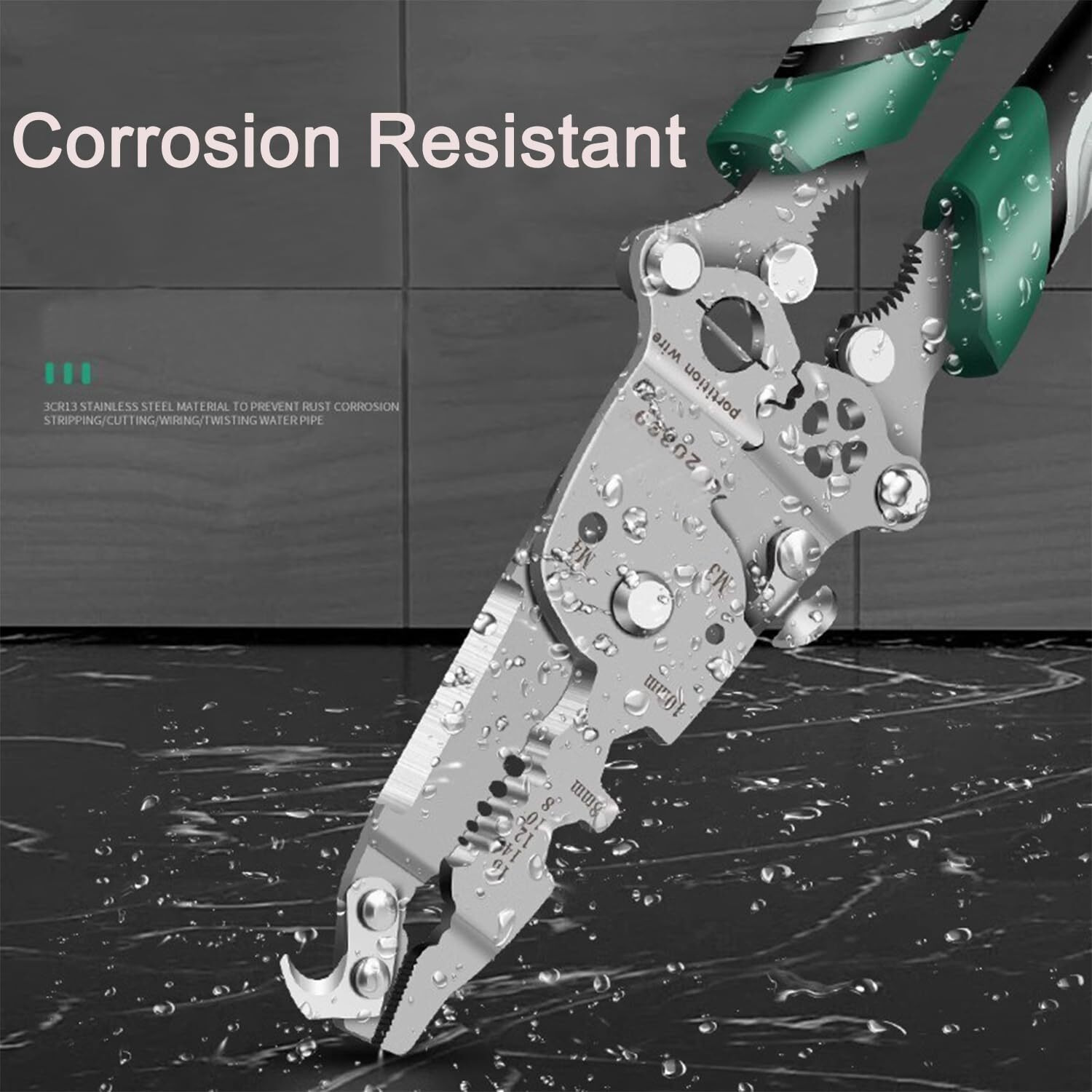 18 In 1 Foldable Wire Stripper  2025 Upgraded Multifunctional Foldable Professional Wire Strippers  Multifunctional Wire Stripper Crimper Cable Cutter Pliers  Wire Strippers Tool (Grey Green)