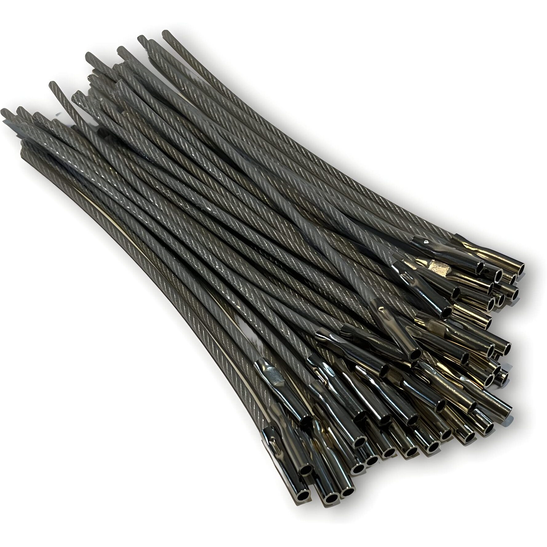 Cdm Supply 5.5"" Clear Nylon Coated Stainless Steel Locking Wire Ring  Heavy Duty Aircraft Cable  Tamper Proof Seal  Crimp Wire Key Ring Loop  100 Pack