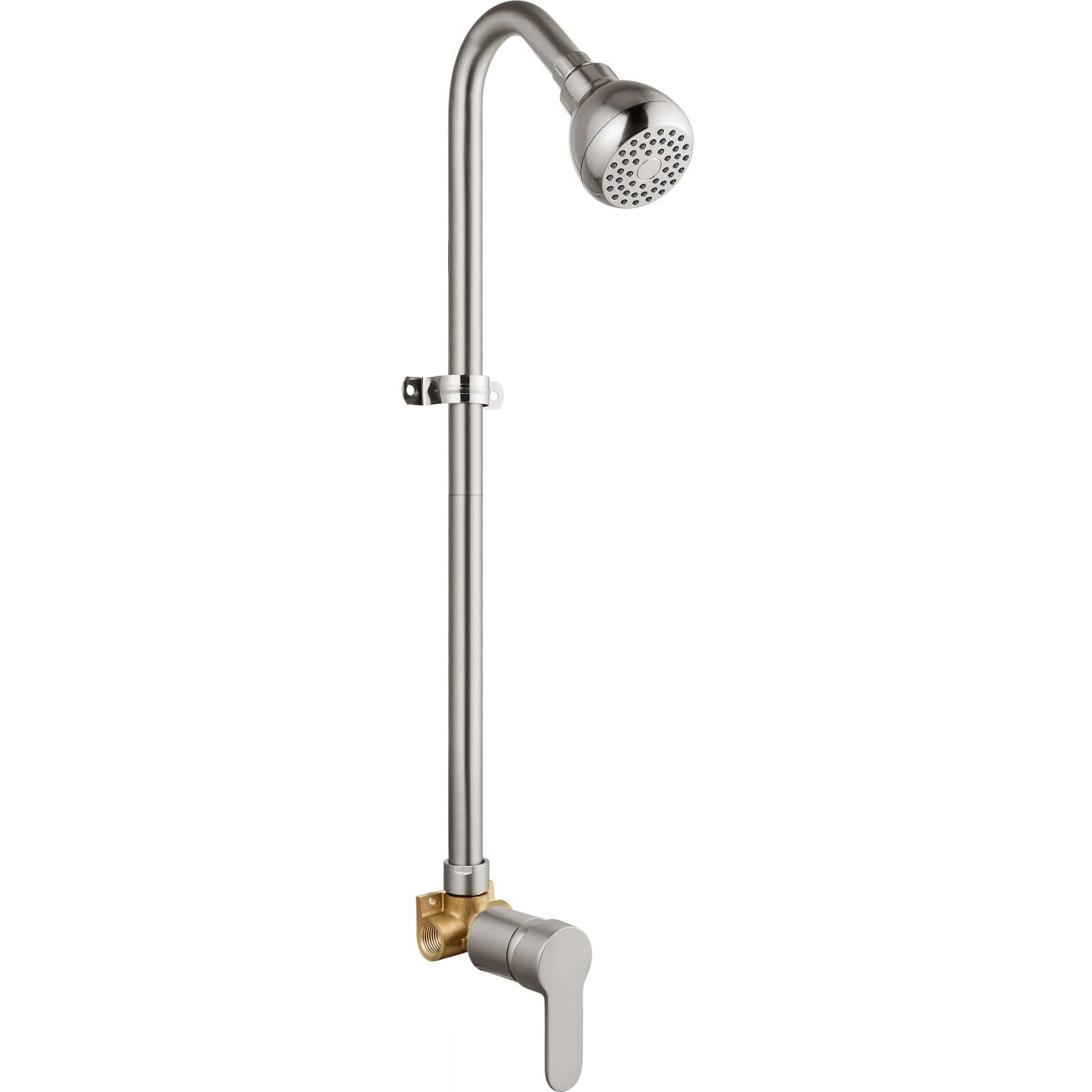 Gbbne Outdoor Shower Kit Outdoor Shower Fixtures Faucet Outside Shower Kit With Single Handle For Backyard With High Pressure Showerhead And Valve Brushed Nickel